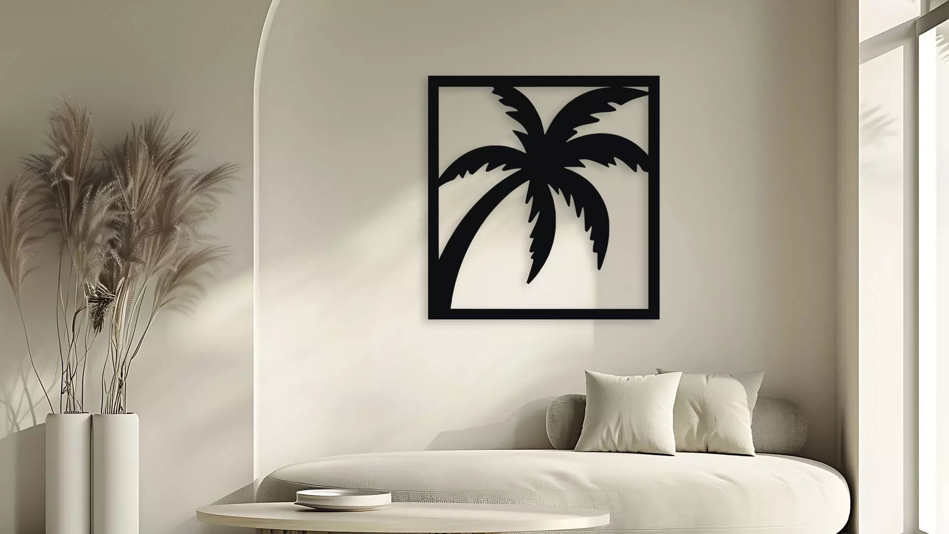 Palm Tree Silhouette Wall Decor 3D model_5