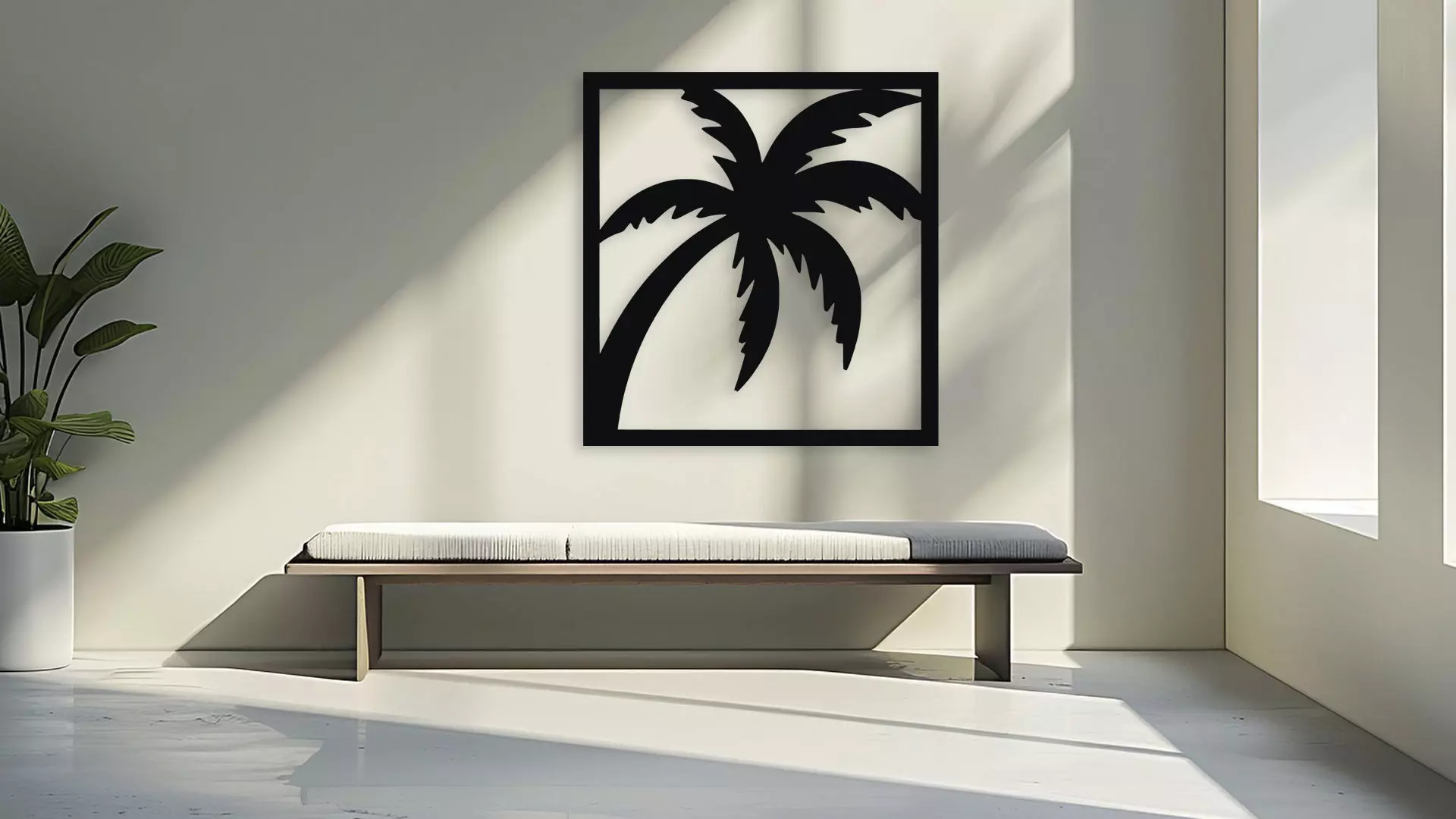 Palm Tree Silhouette Wall Decor 3D model_3