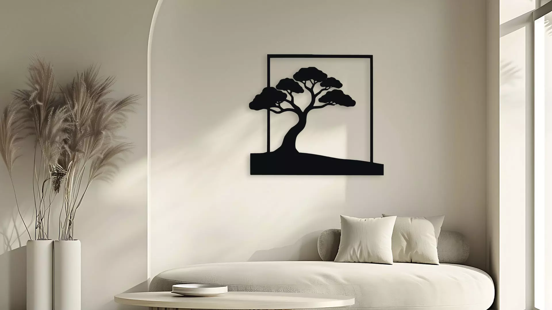 Tree Silhouette Wall Art Minimalist Decor 3D model_5