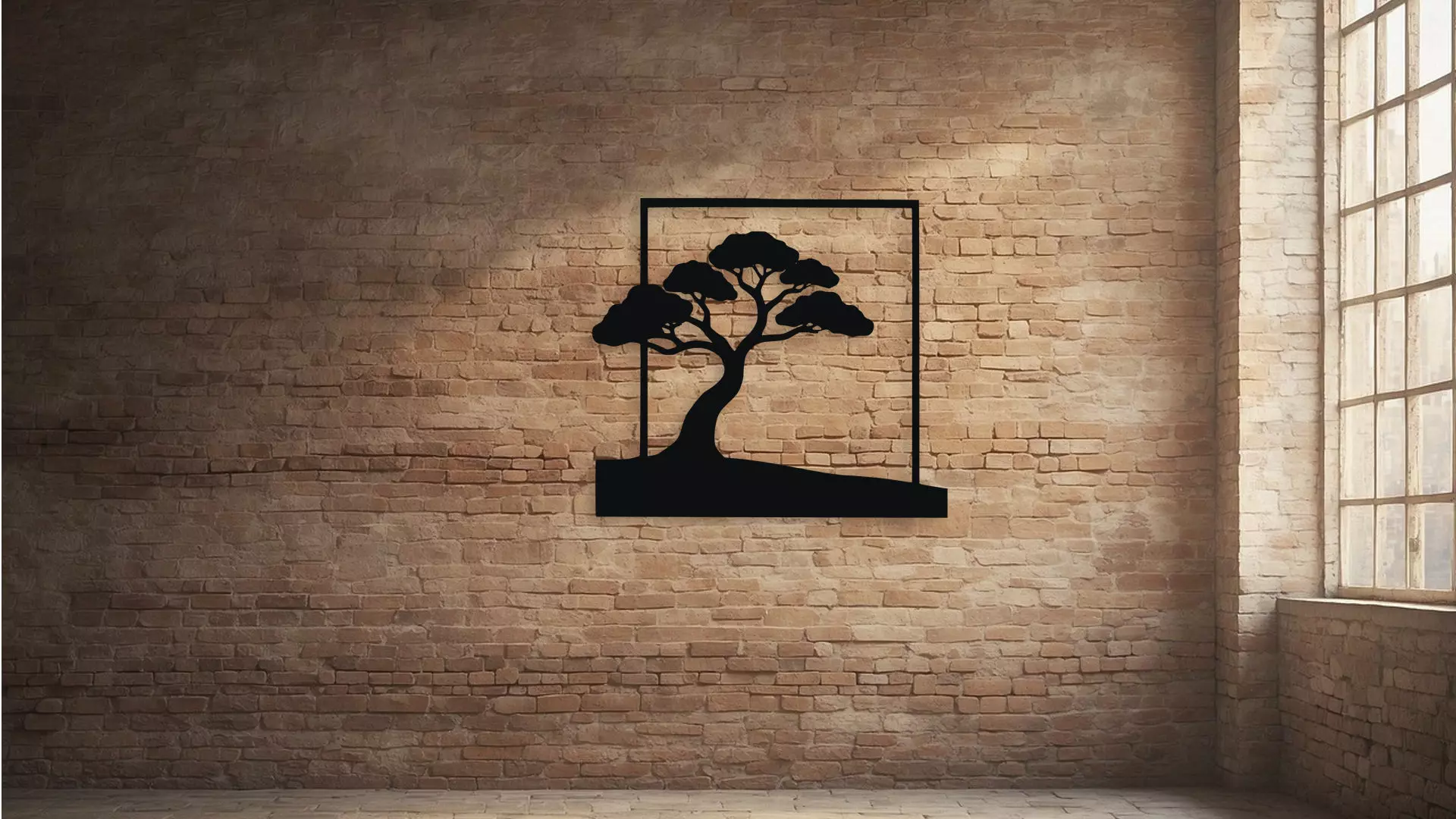 Tree Silhouette Wall Art Minimalist Decor 3D model_2