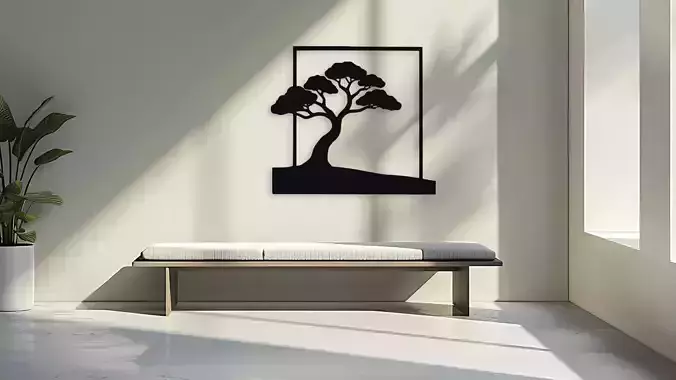 Tree Silhouette Wall Art Minimalist Decor