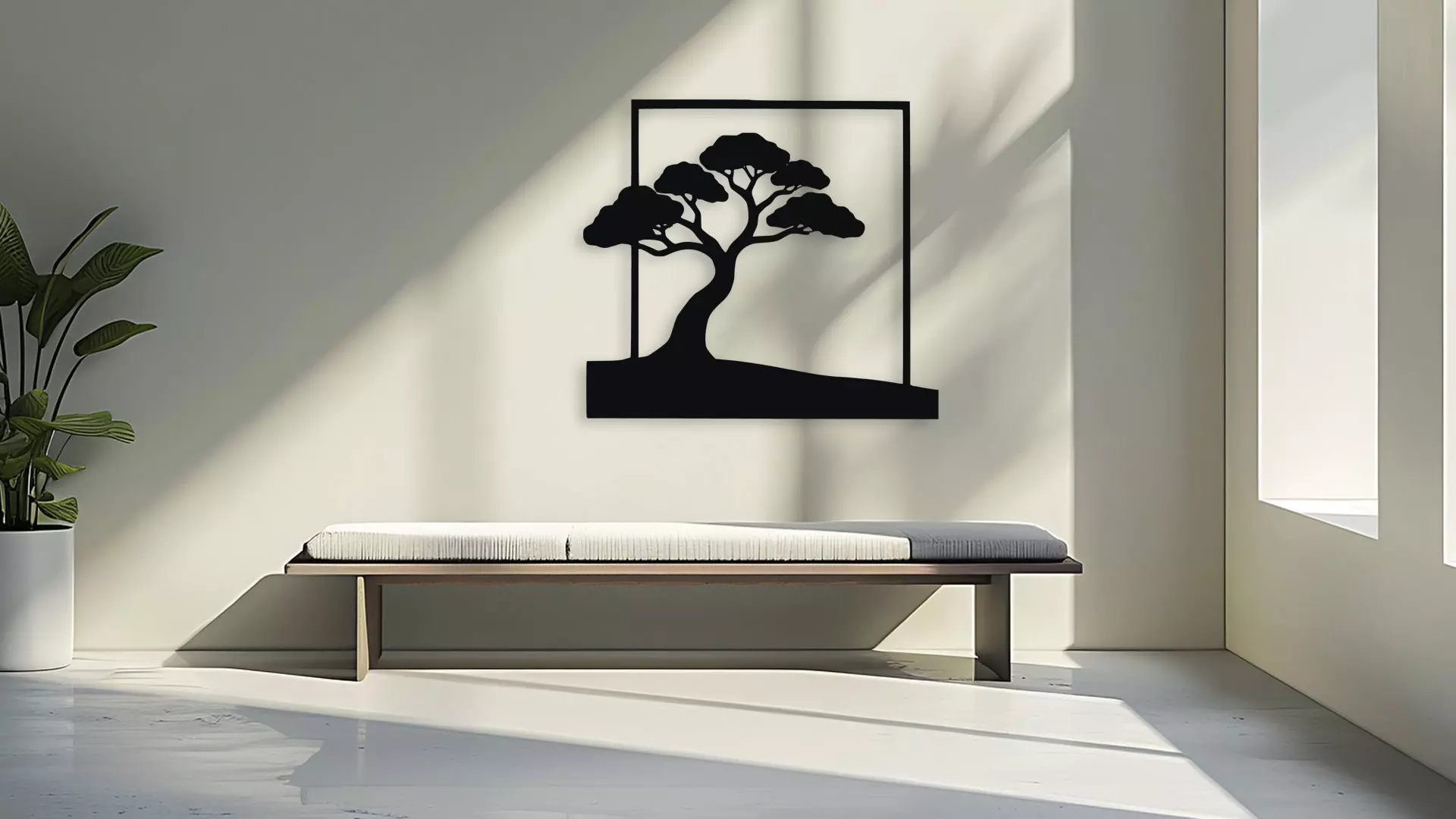 Tree Silhouette Wall Art Minimalist Decor 3D model_0