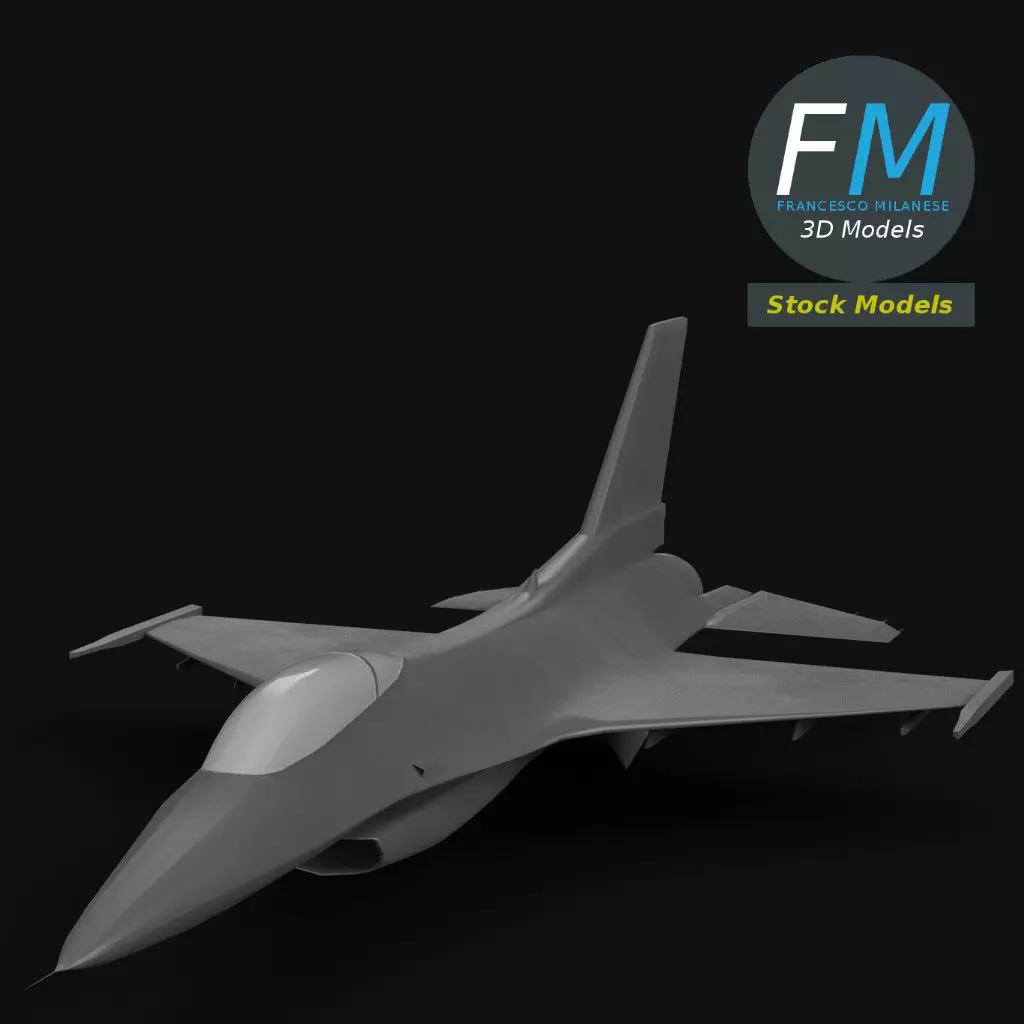 F-16 Fighting Falcon base mesh 3D model_0