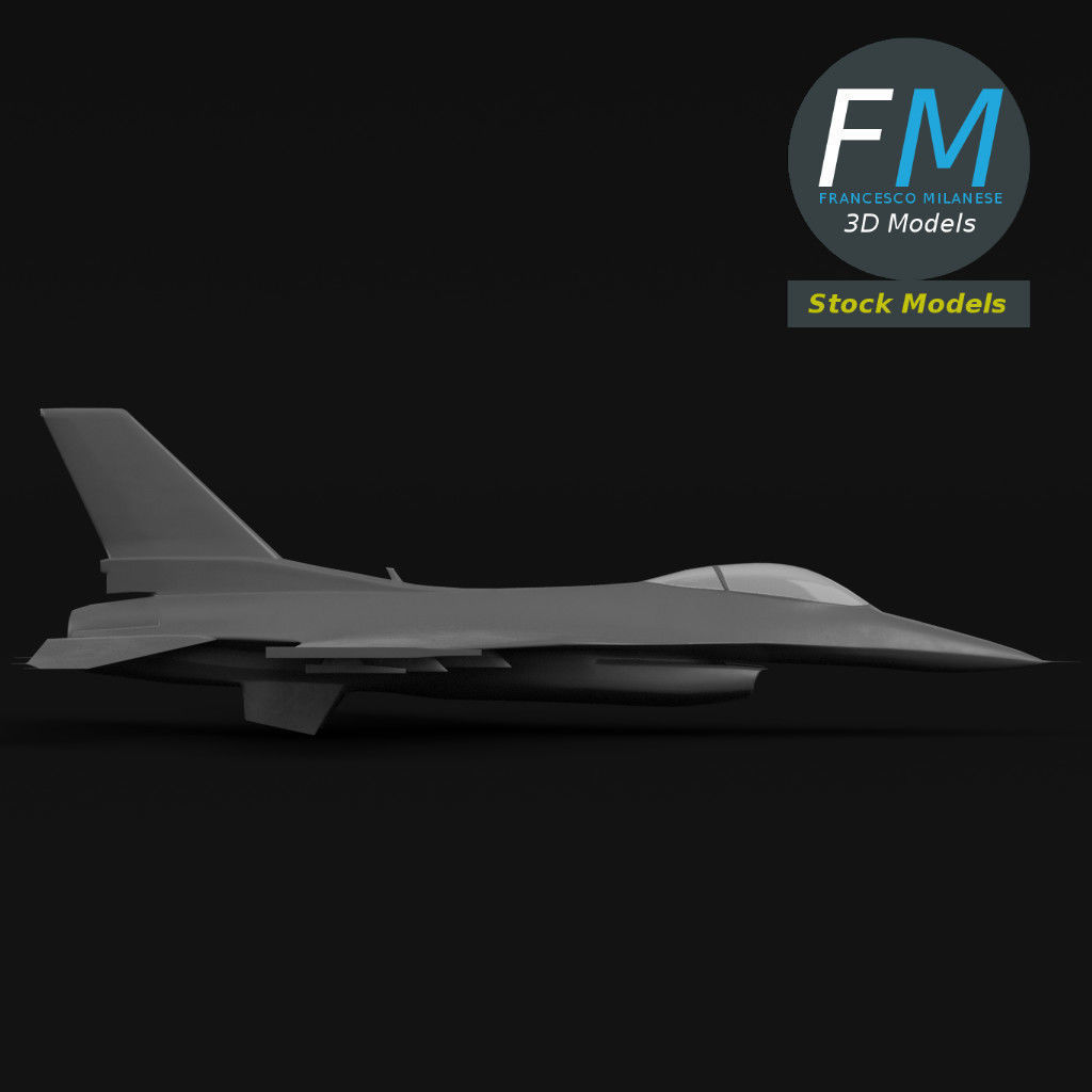 F-16 Fighting Falcon base mesh 3D model_4