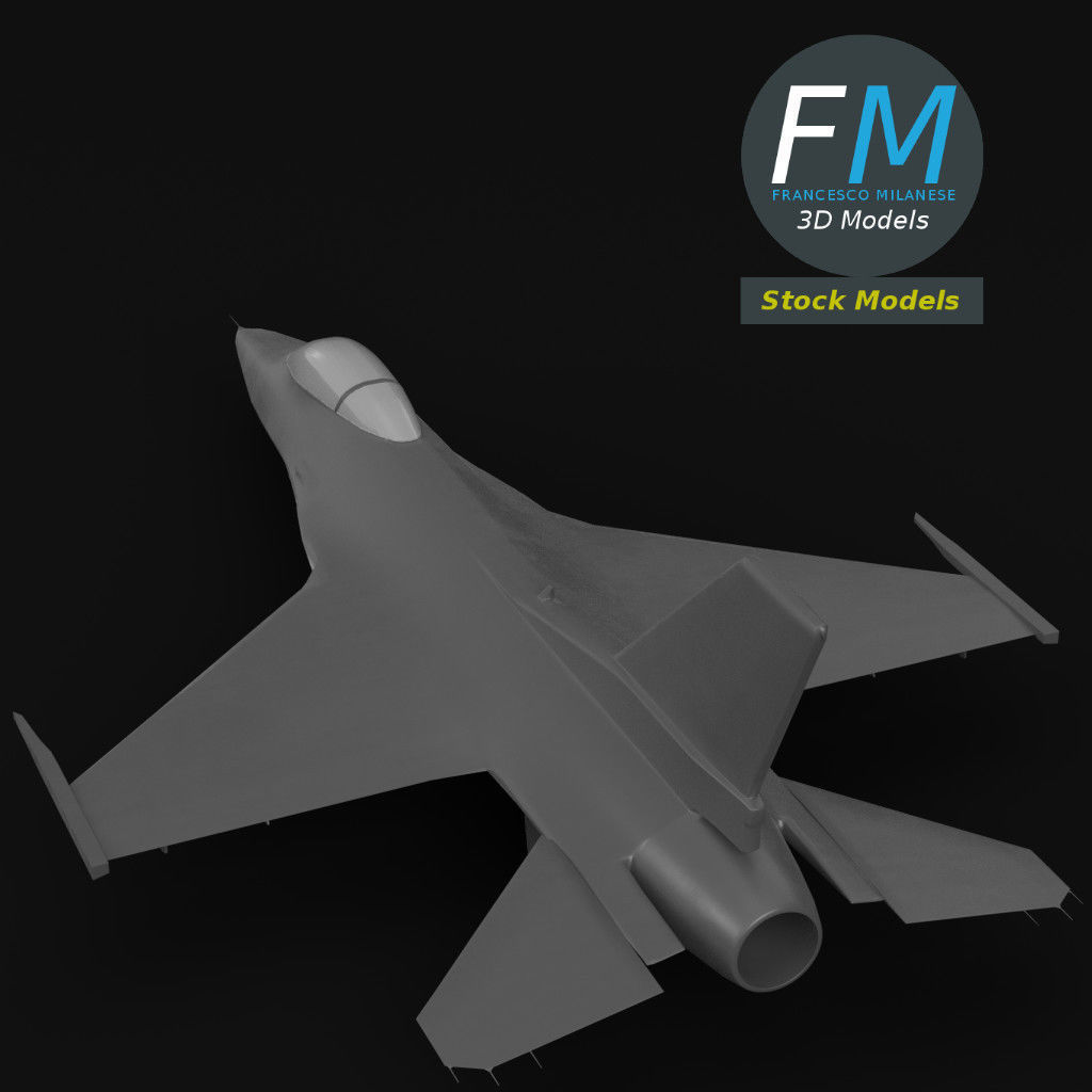F-16 Fighting Falcon base mesh 3D model_2