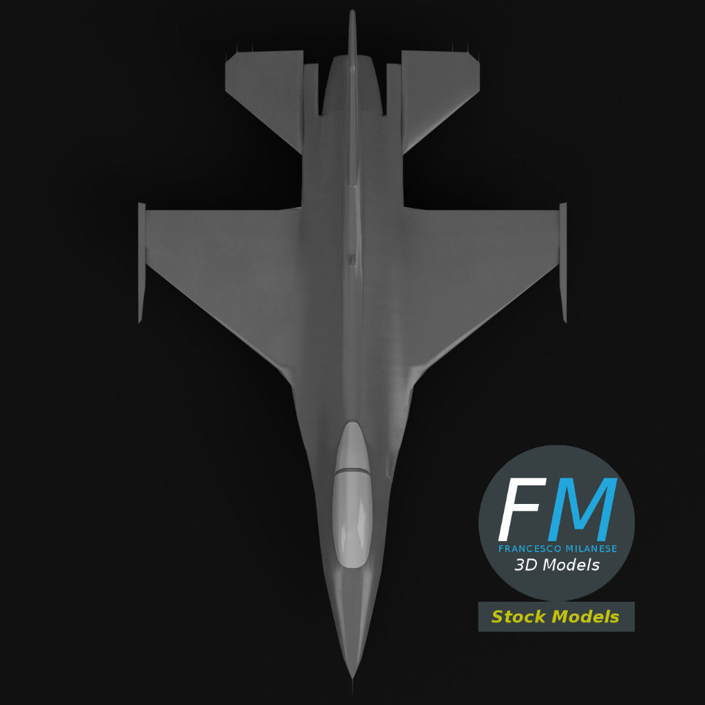 F-16 Fighting Falcon base mesh 3D model_6
