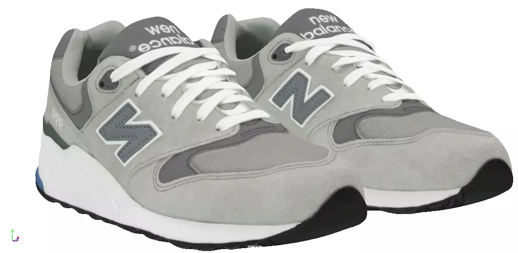 New Balance NB 999 fashion sneaker Low-poly 3D model_0