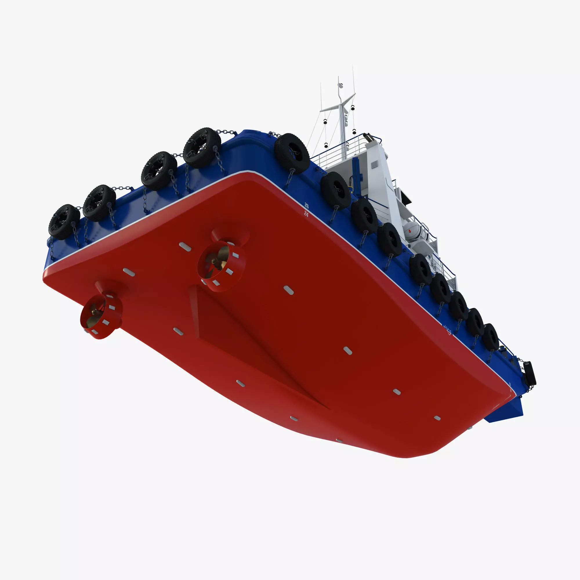 Tugboat Towing Ship 3D model_10