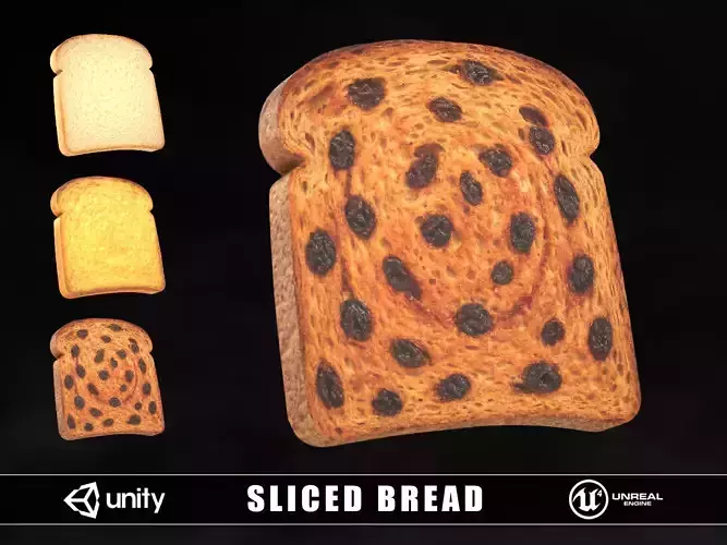 Sliced Bread Low-poly 3D model