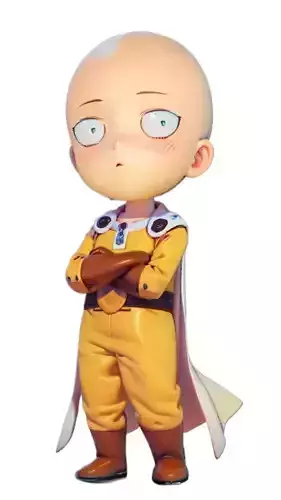 One Punch Man figure chibi Saitama STL ready to 3D print