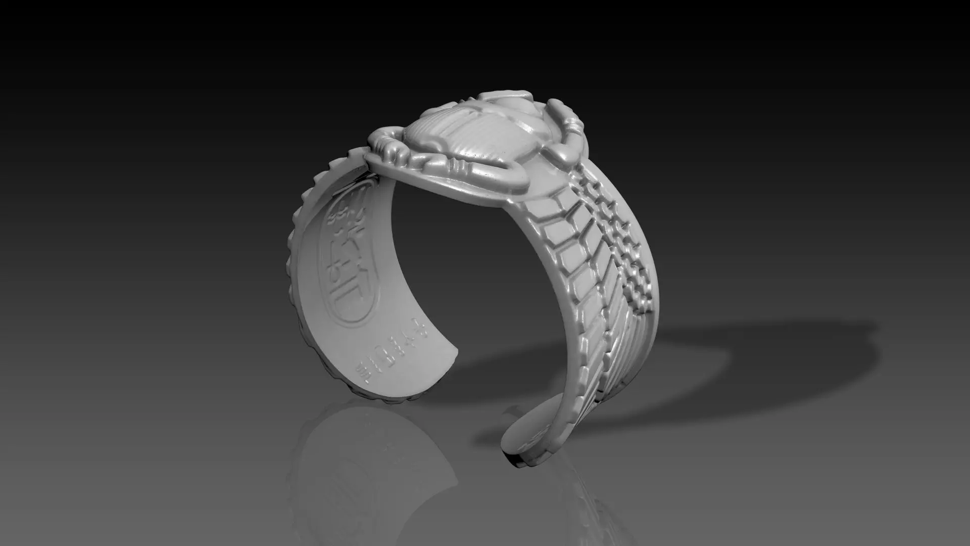 PHARAONIC EGYPTIAN SCARAB WING BRACELET 3D print model_2