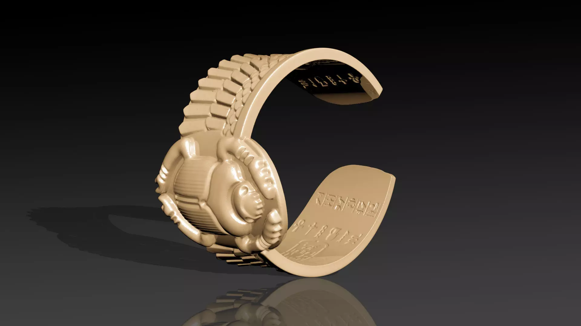 PHARAONIC EGYPTIAN SCARAB WING BRACELET 3D print model_6