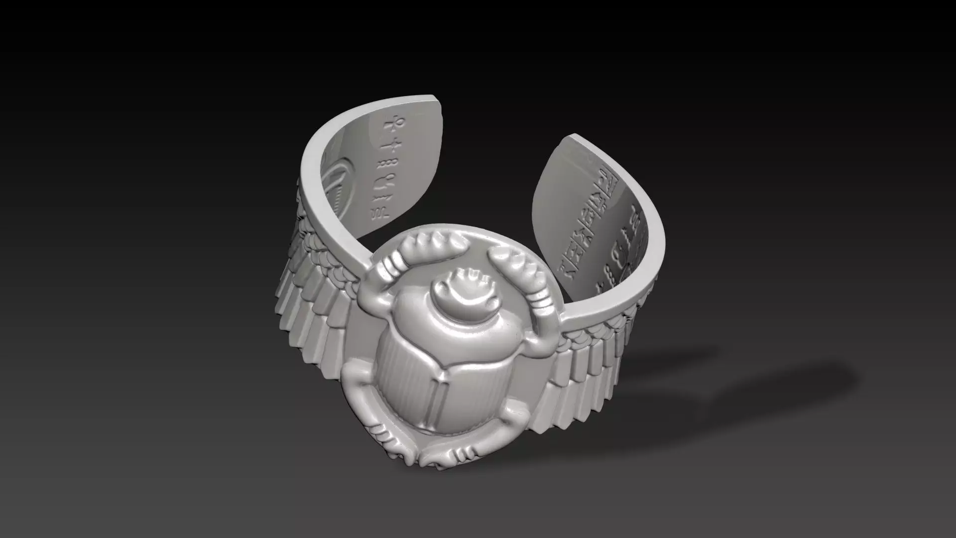 PHARAONIC EGYPTIAN SCARAB WING BRACELET 3D print model_7