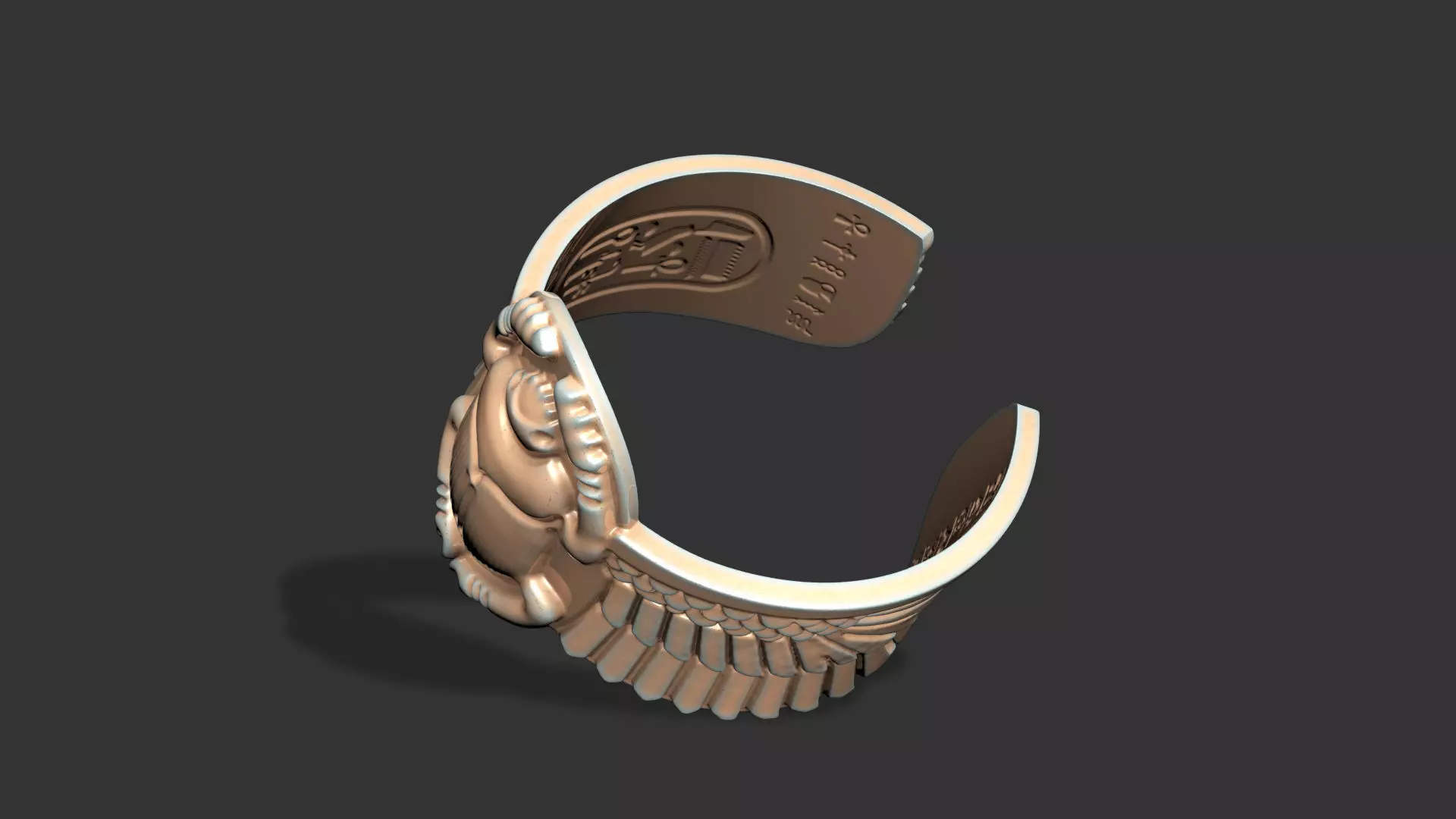 PHARAONIC EGYPTIAN SCARAB WING BRACELET 3D print model_5