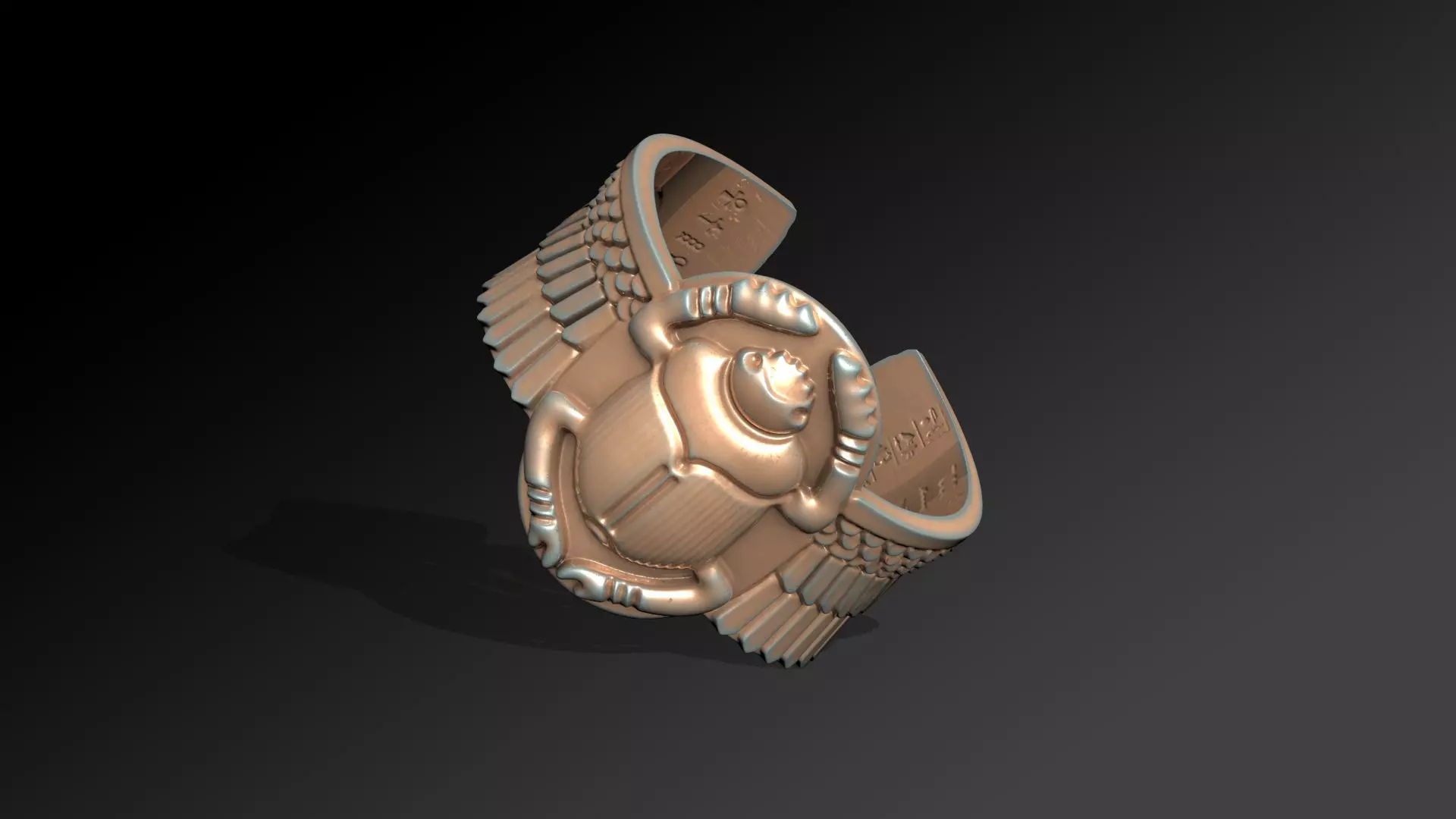 PHARAONIC EGYPTIAN SCARAB WING BRACELET 3D print model_0