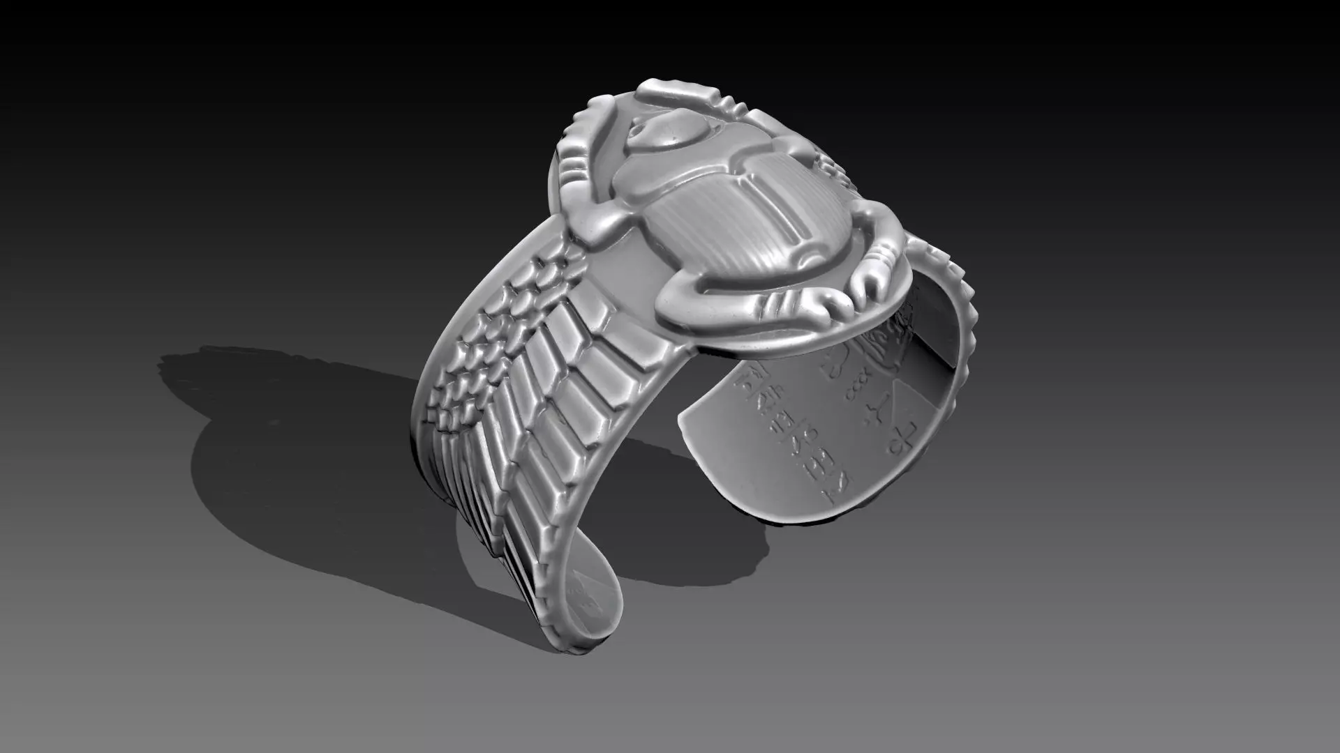 PHARAONIC EGYPTIAN SCARAB WING BRACELET 3D print model_9