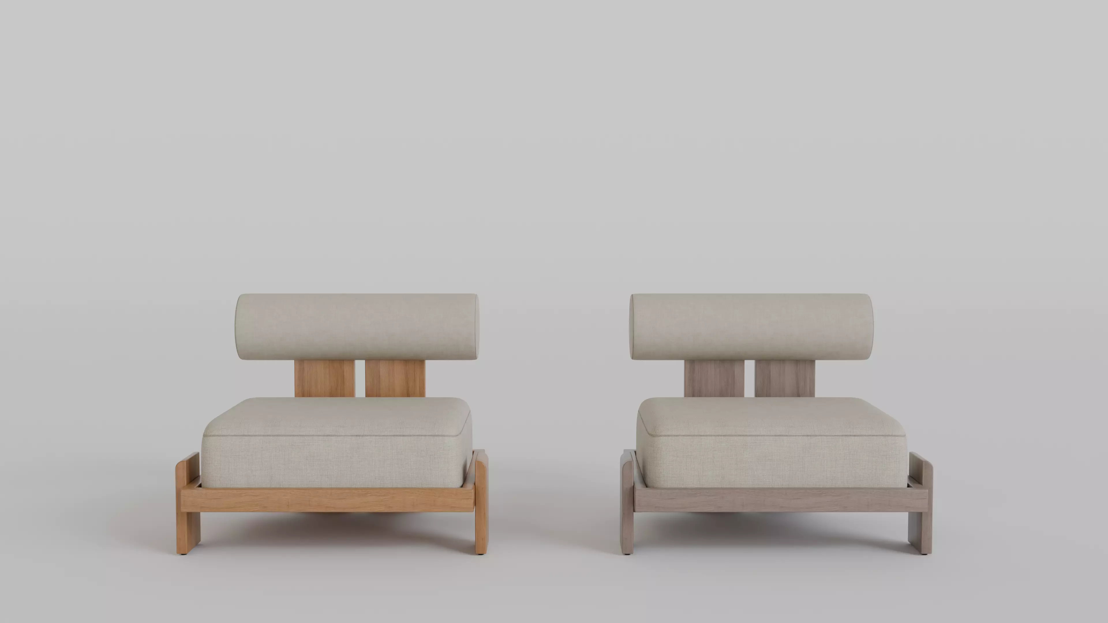 Eivor Lounge Chair 2 Wood Variants Natural and Aged Teak 3D model_0