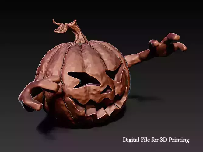 Halloween Pumpkin Monster Trying to Catch You