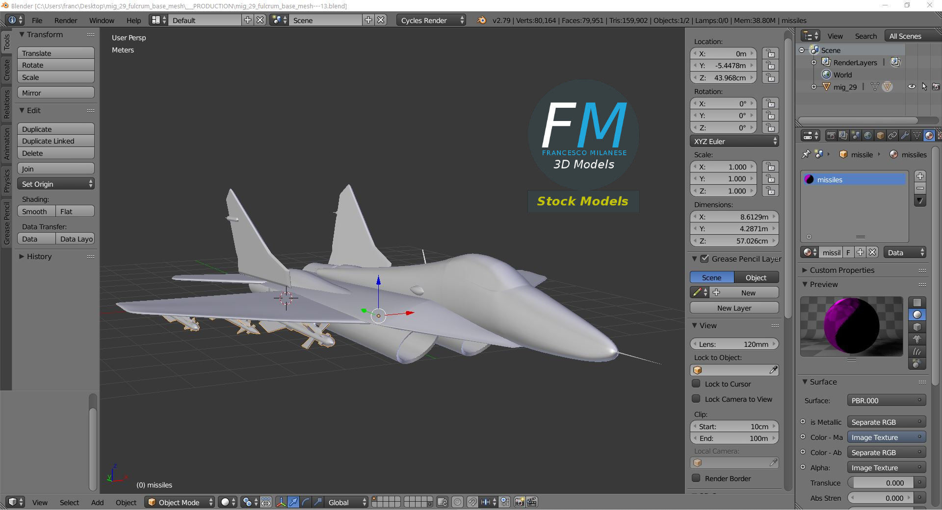 MiG-29 Fulcrum base mesh 3D model_9