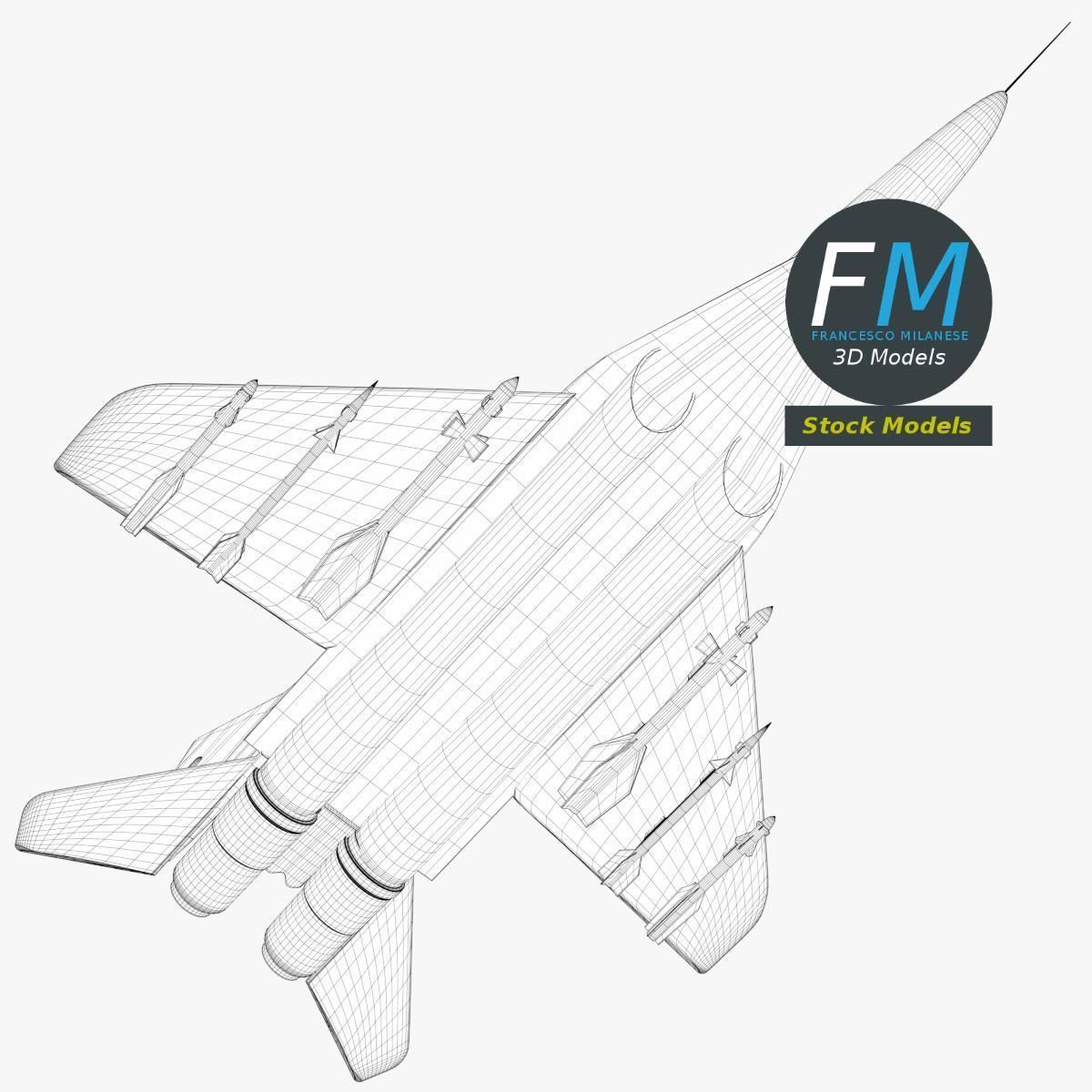 MiG-29 Fulcrum base mesh 3D model_8