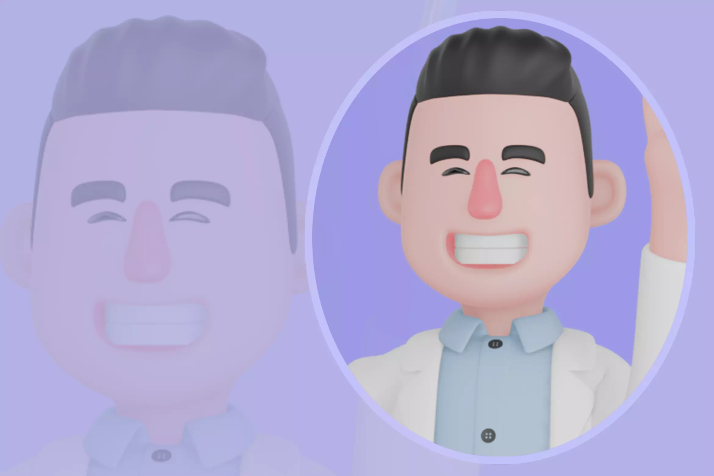 Stylized 3D Male Doctor Character - Smiling Holding Thermometer 3D model_0