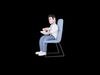 Stylized 3D Male Doctor Character - Sitting Writing on Tablet 3D model_1