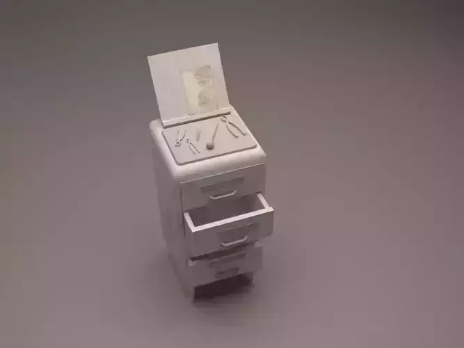 Rusty Medical Interior Medical Sideboard Game ready