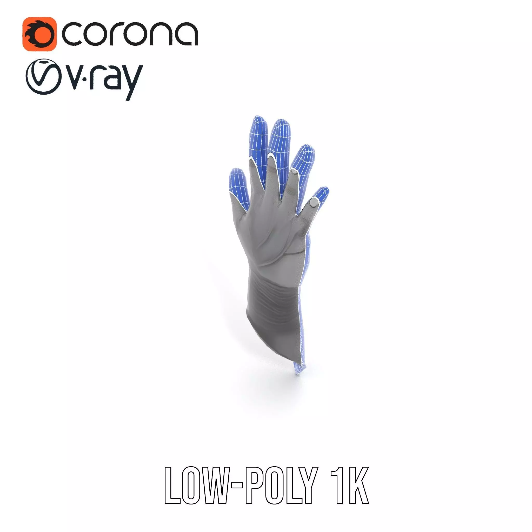 Futuristic Black Glove with Symbol Model Pack Low-poly 3D model_20