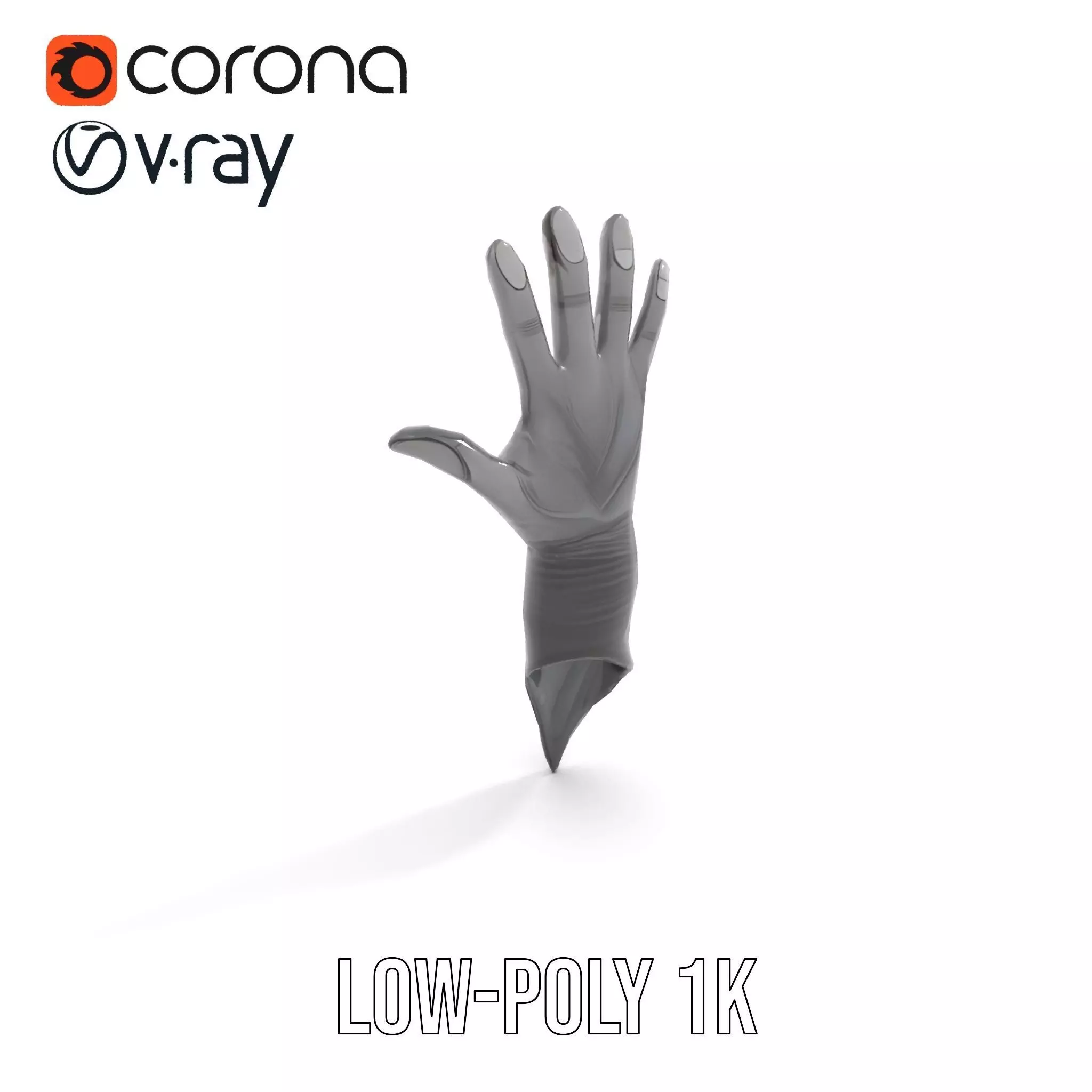 Futuristic Black Glove with Symbol Model Pack Low-poly 3D model_14