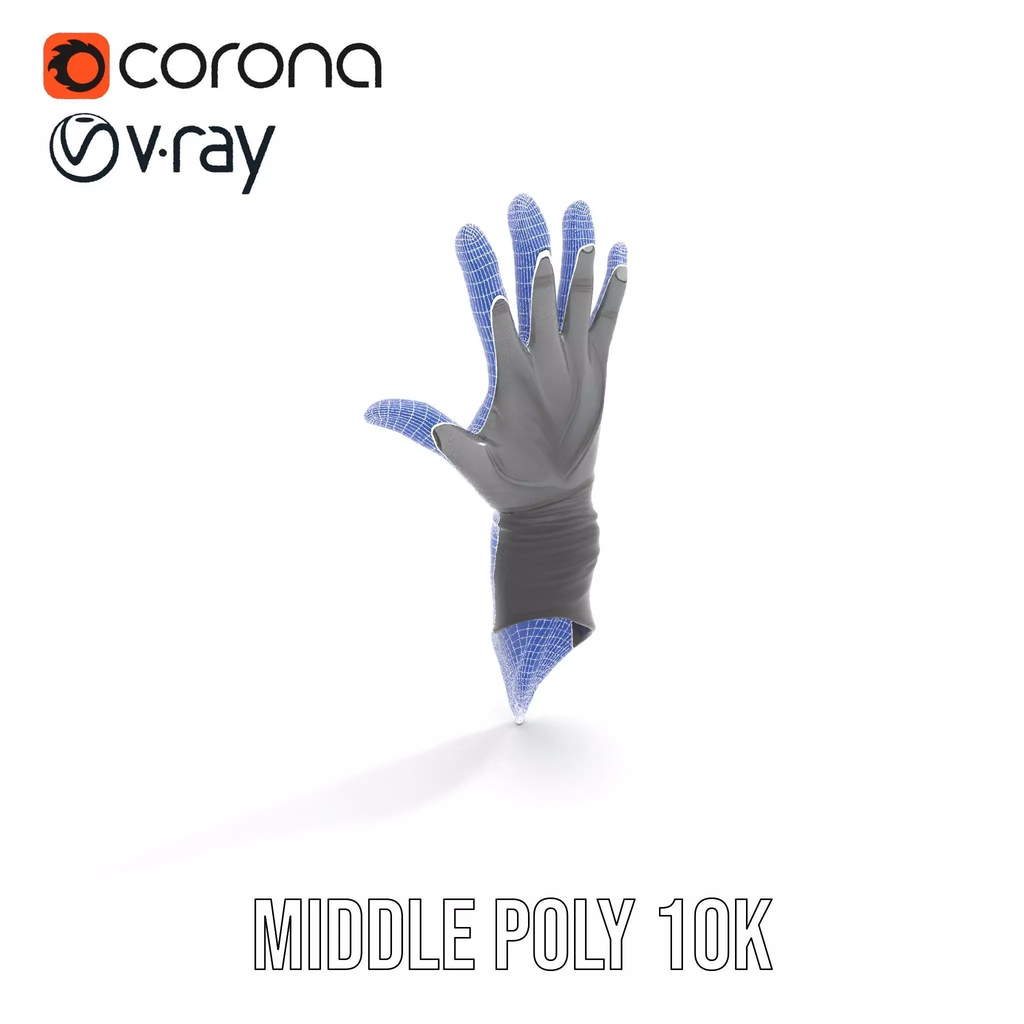 Futuristic Black Glove with Symbol Model Pack Low-poly 3D model_13