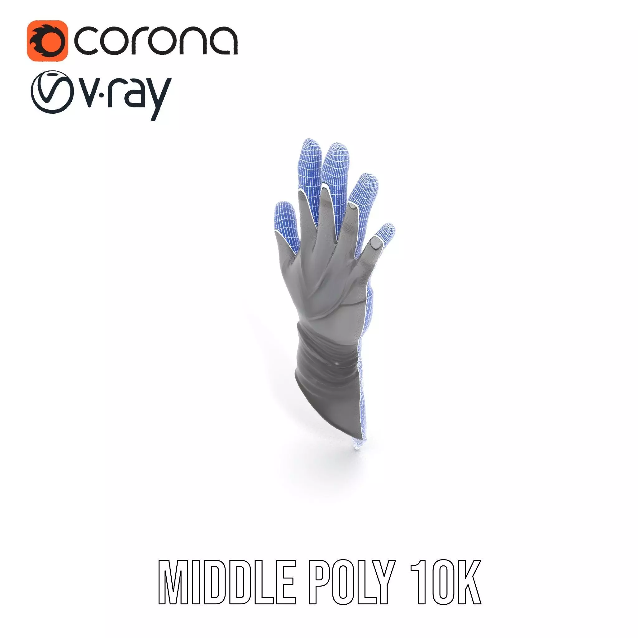 Futuristic Black Glove with Symbol Model Pack Low-poly 3D model_28