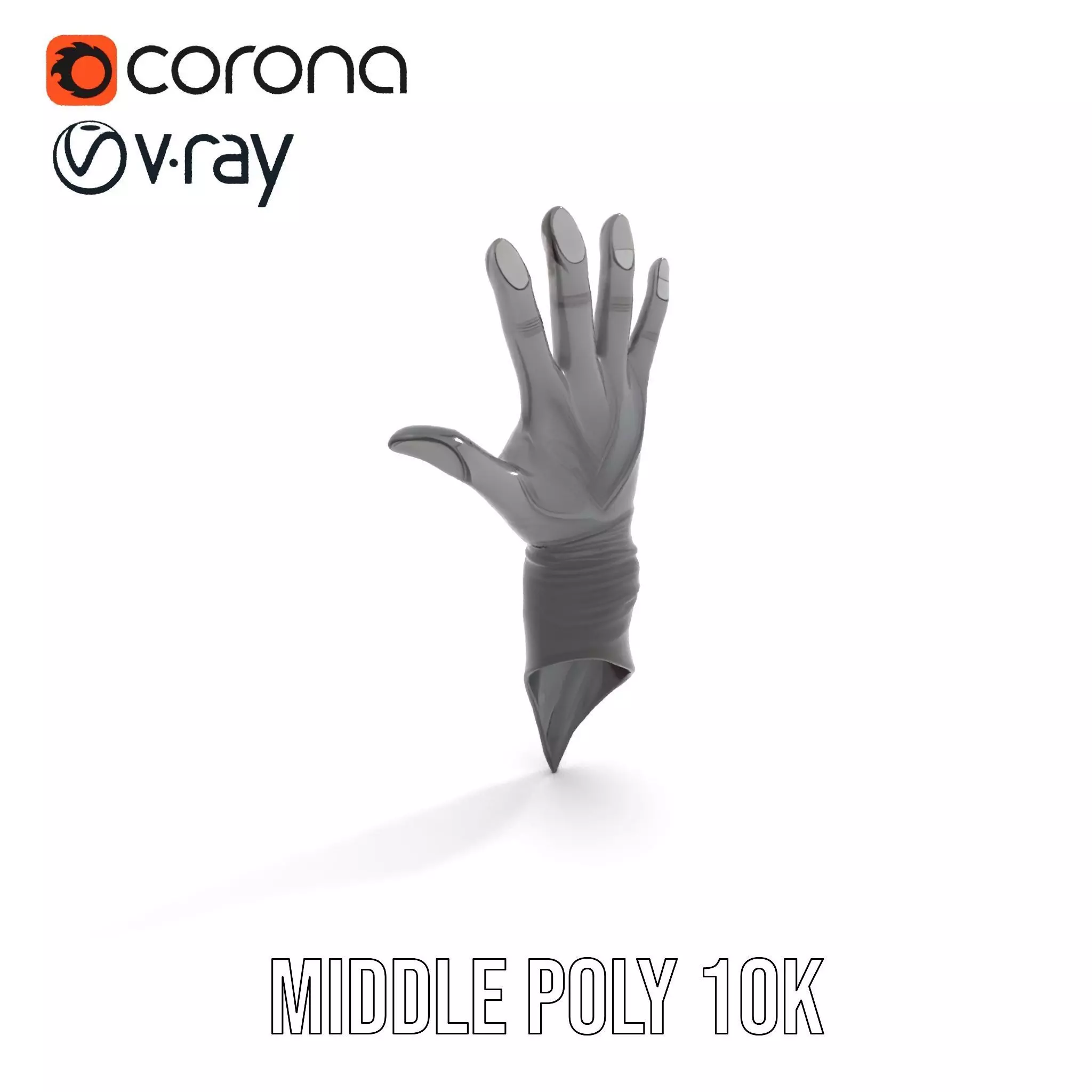 Futuristic Black Glove with Symbol Model Pack Low-poly 3D model_10