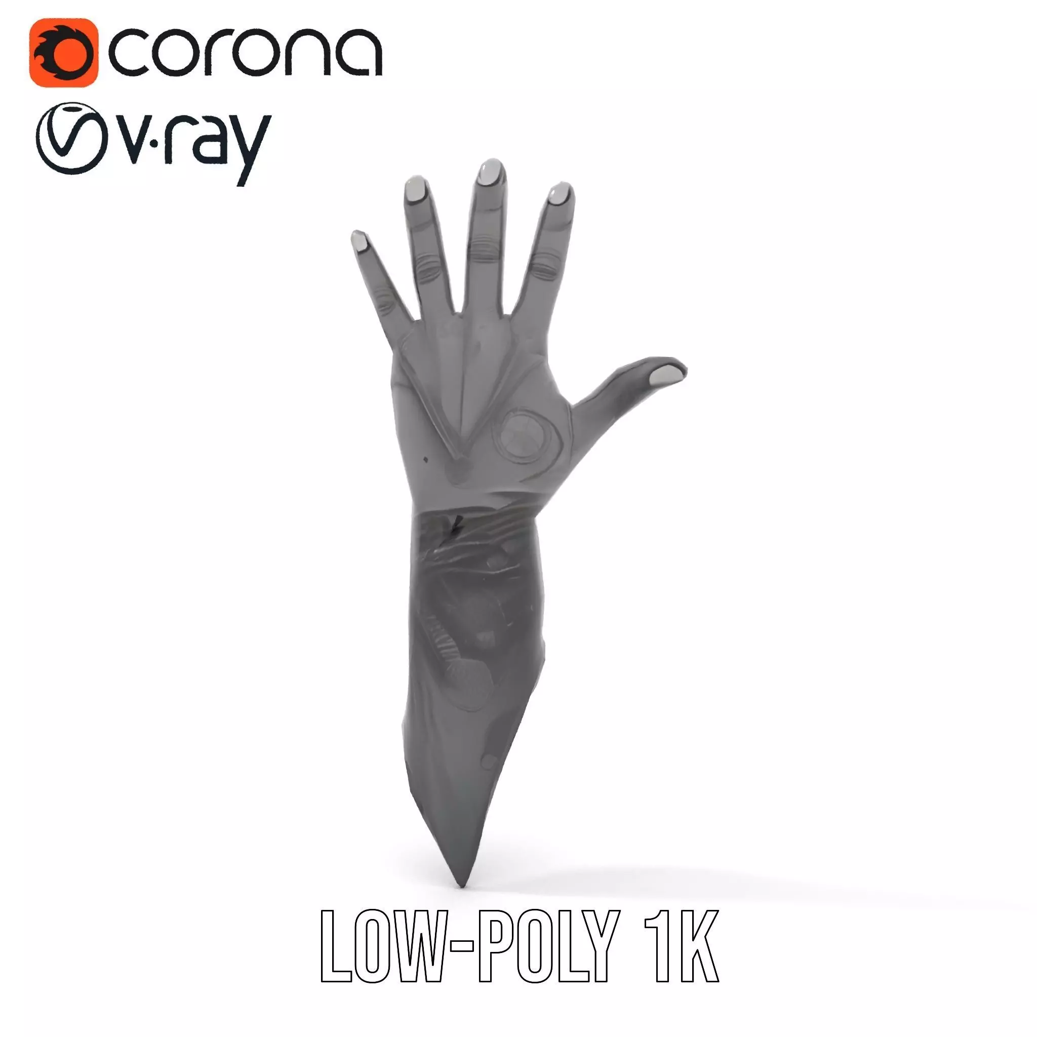 Futuristic Black Glove with Symbol Model Pack Low-poly 3D model_26