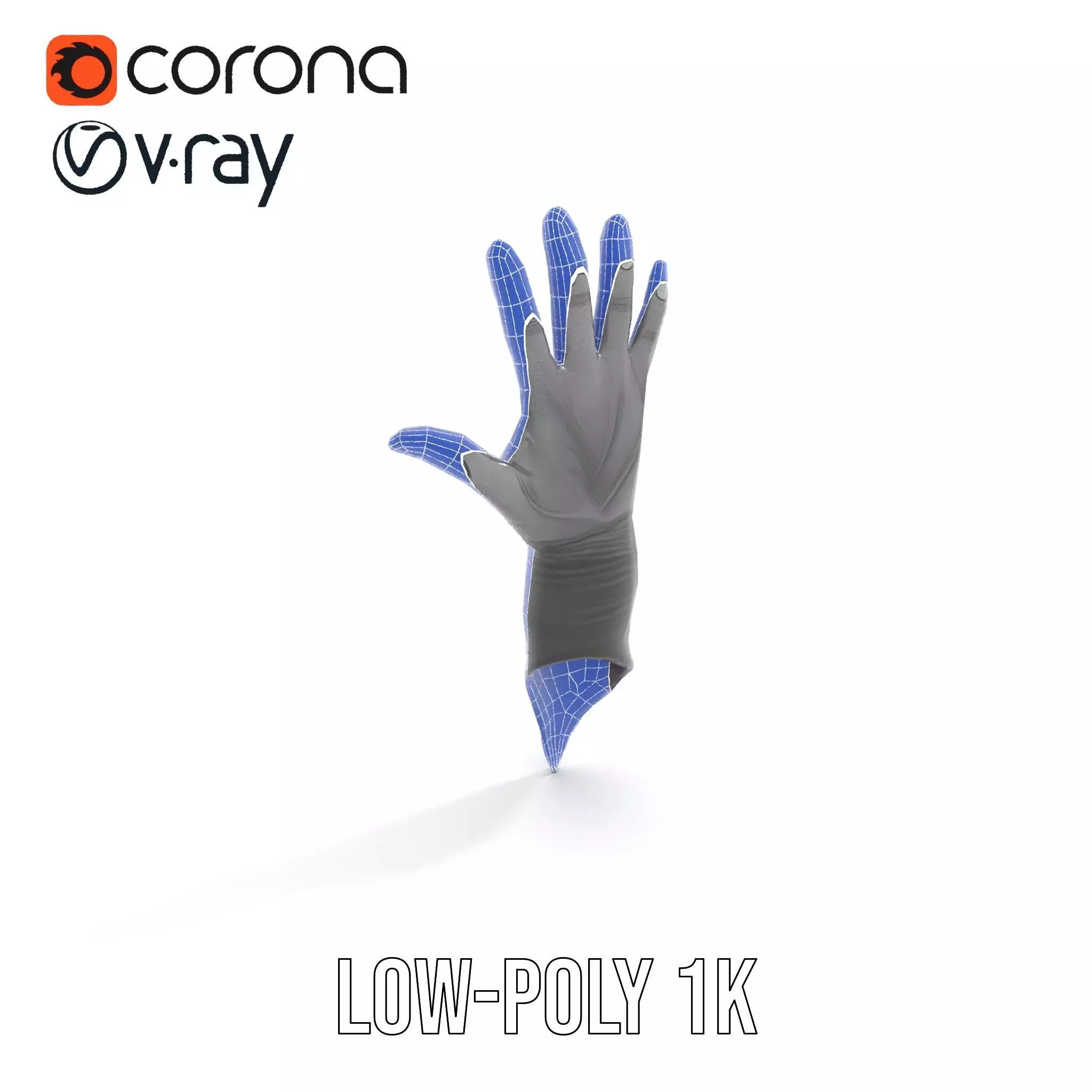 Futuristic Black Glove with Symbol Model Pack Low-poly 3D model_17