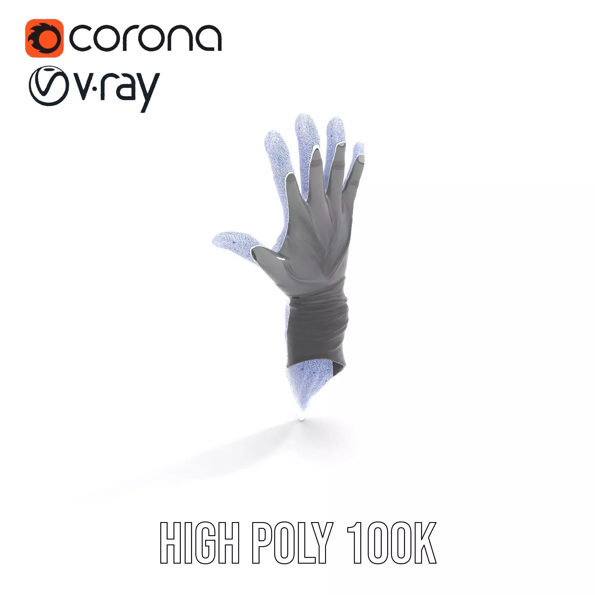 Futuristic Black Glove with Symbol Model Pack Low-poly 3D model_24