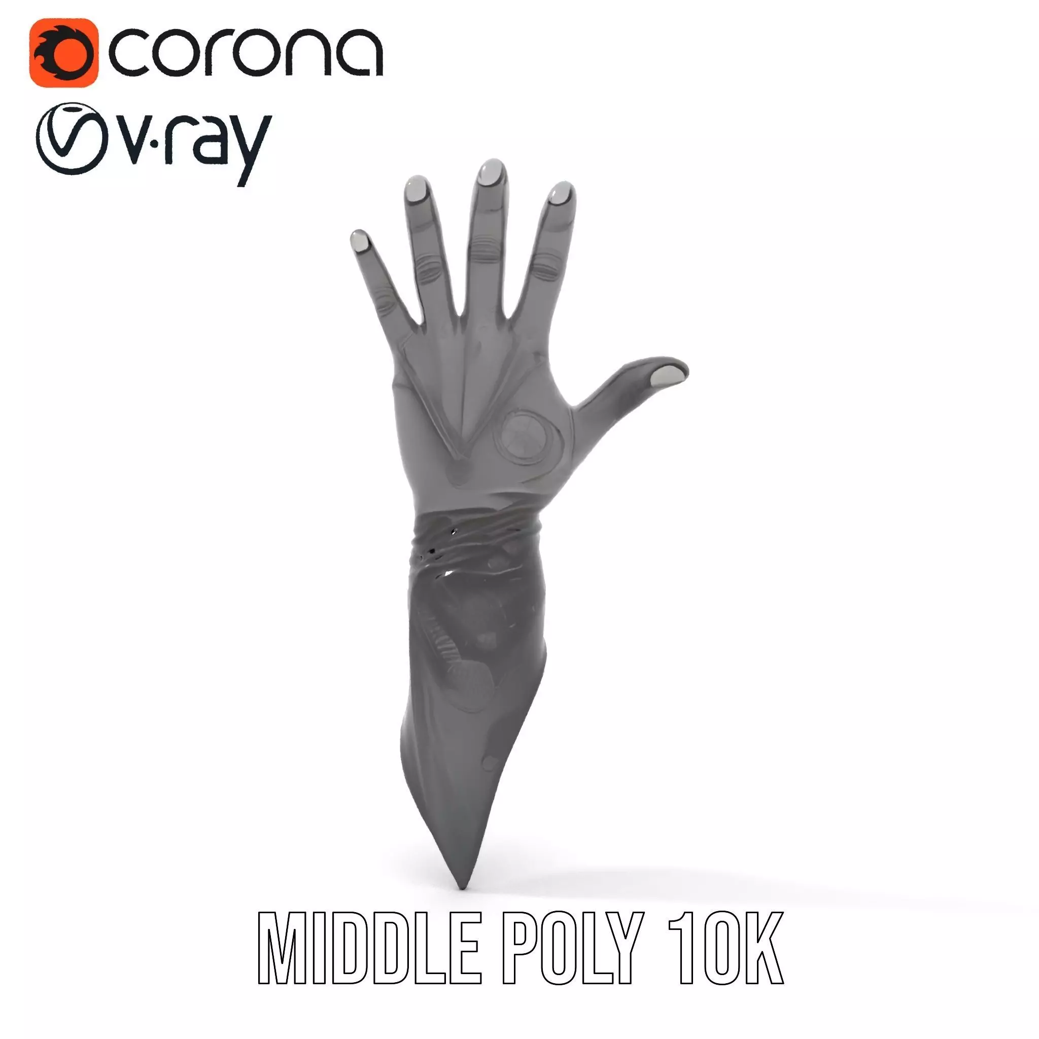Futuristic Black Glove with Symbol Model Pack Low-poly 3D model_25