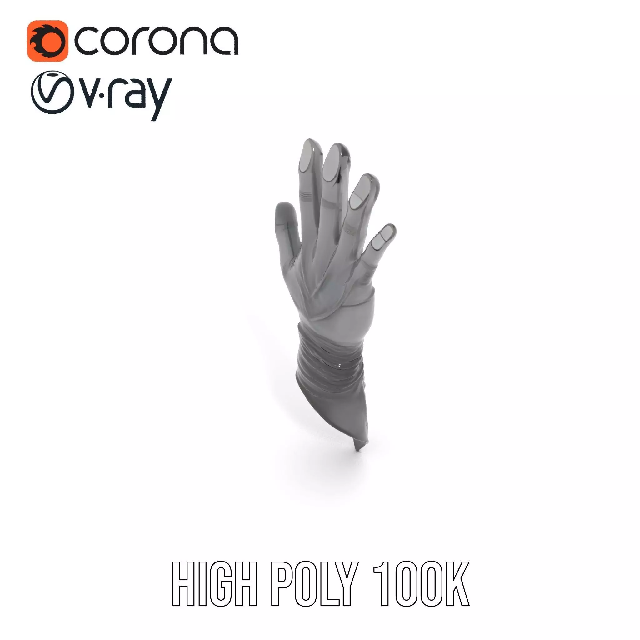 Futuristic Black Glove with Symbol Model Pack Low-poly 3D model_18