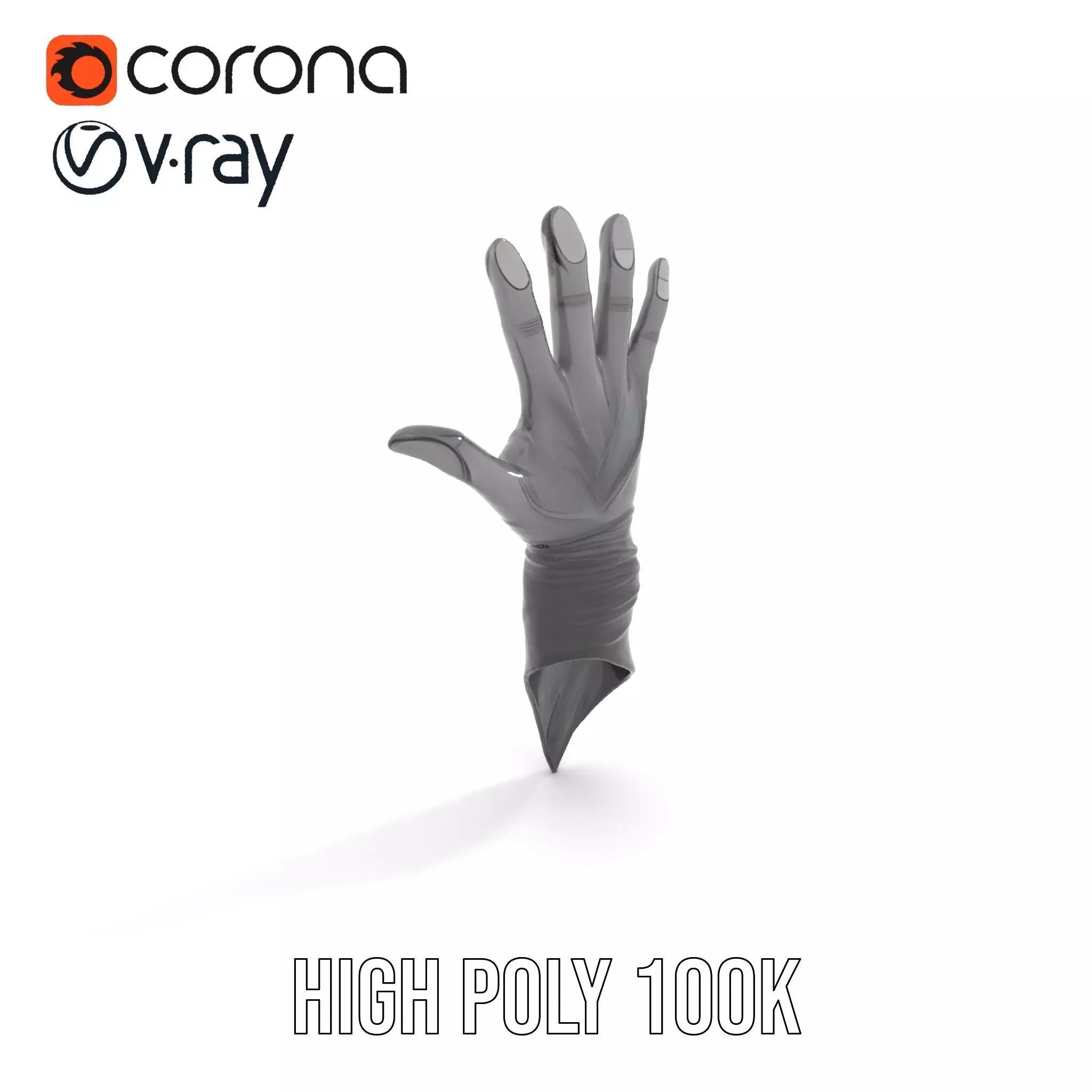 Futuristic Black Glove with Symbol Model Pack Low-poly 3D model_15