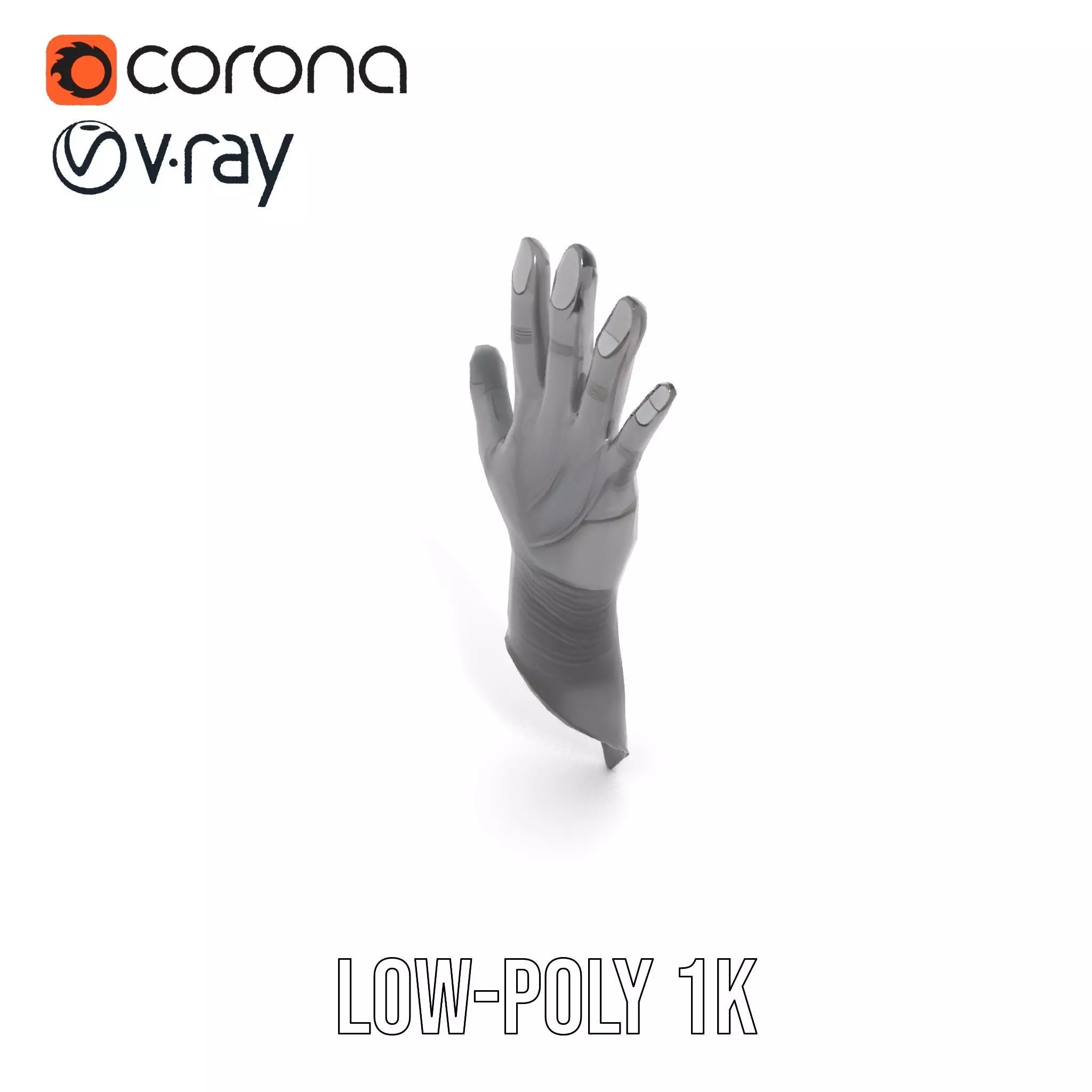 Futuristic Black Glove with Symbol Model Pack Low-poly 3D model_9