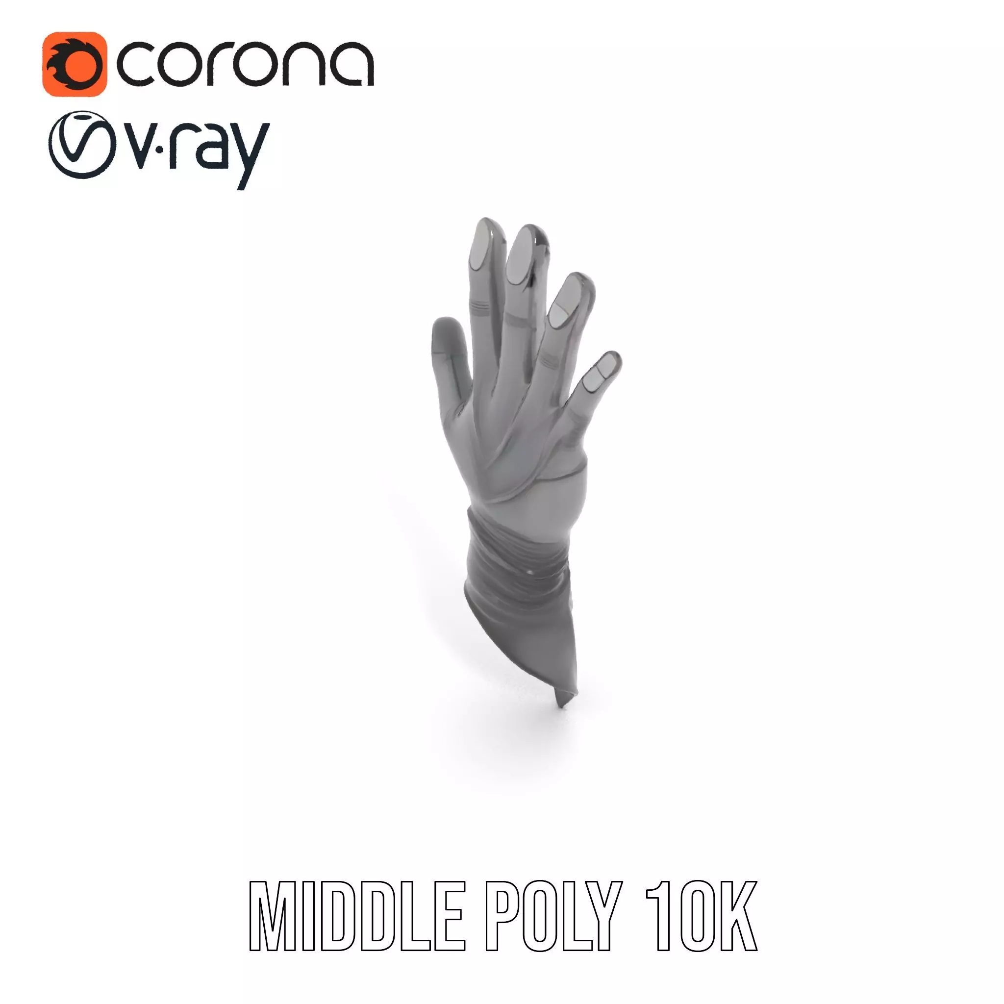 Futuristic Black Glove with Symbol Model Pack Low-poly 3D model_7