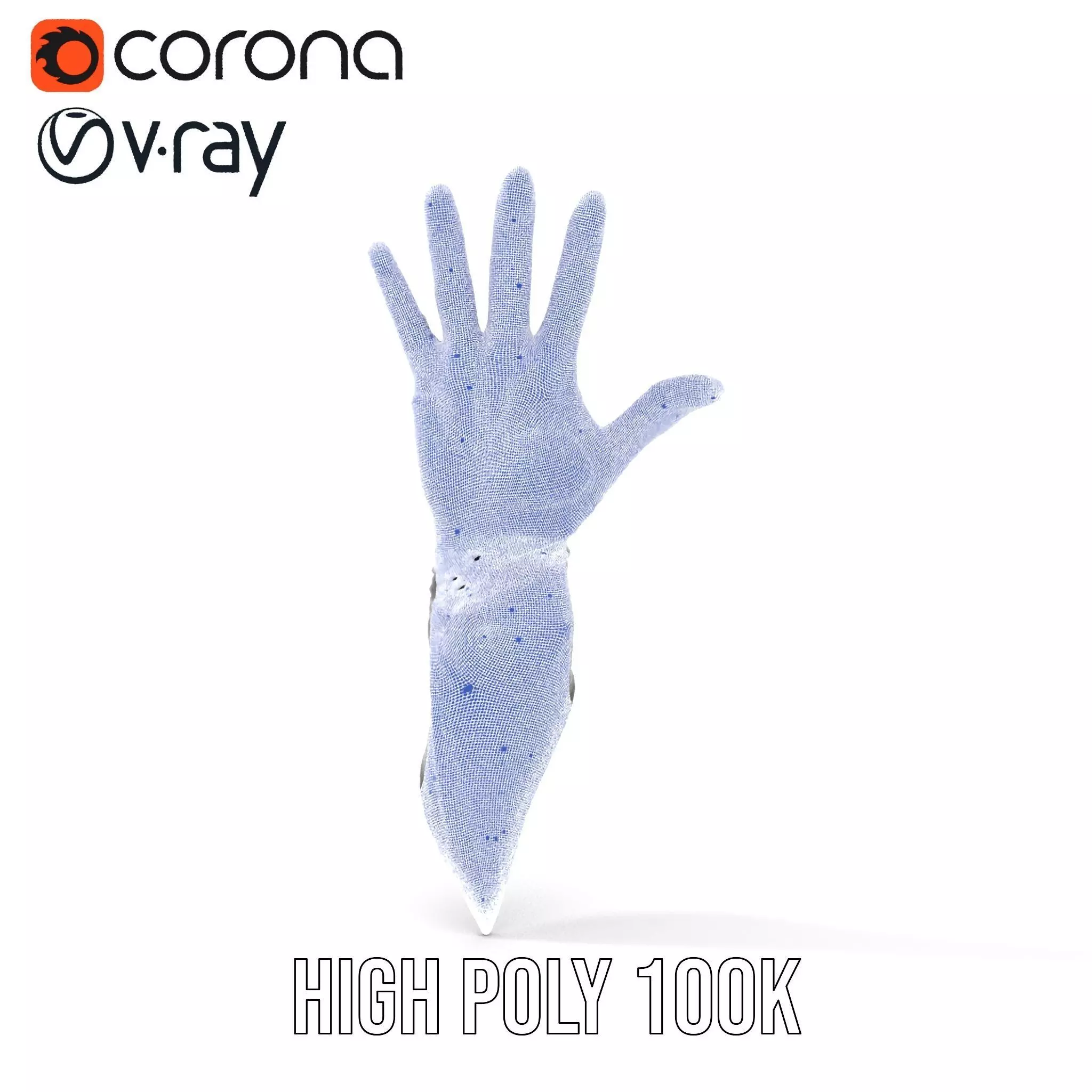 Futuristic Black Glove with Symbol Model Pack Low-poly 3D model_33