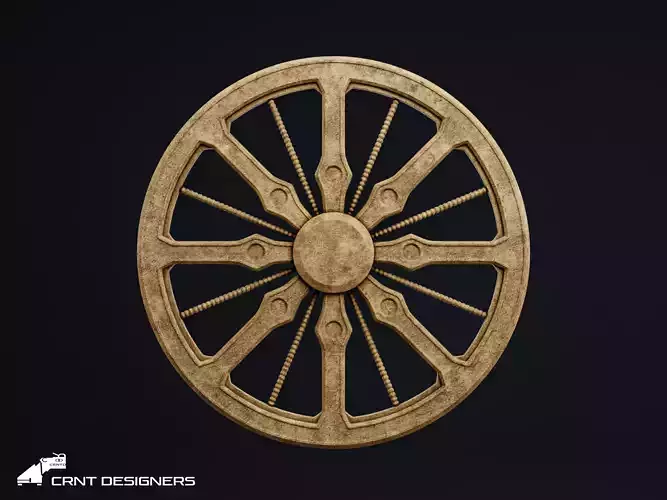 Konark Sun Temple Chariot Wheel - Ancient Stone Wheel Sculpture