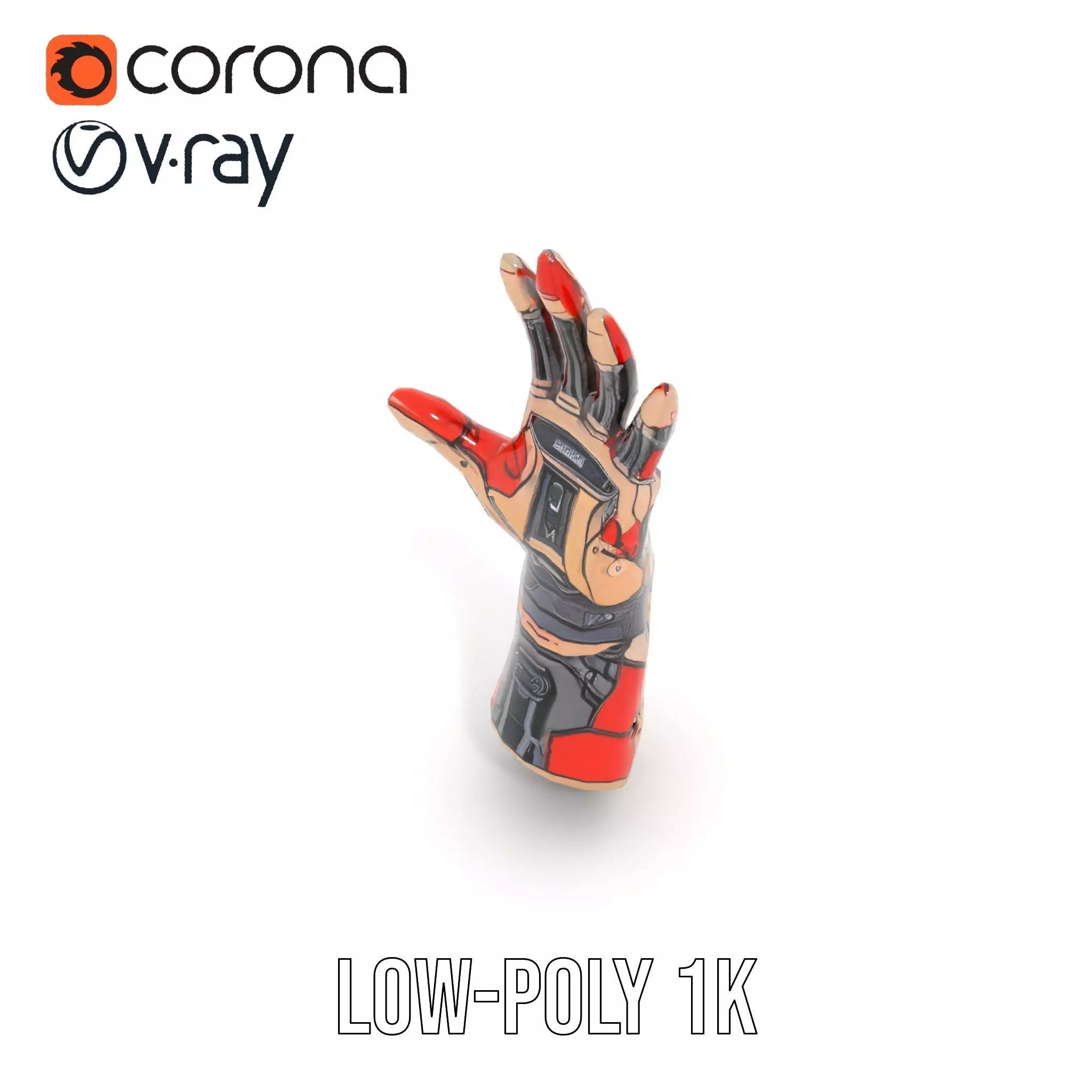 Futuristic Robotic Arm Model Pack with Articulated Fingers Low-poly 3D model_14