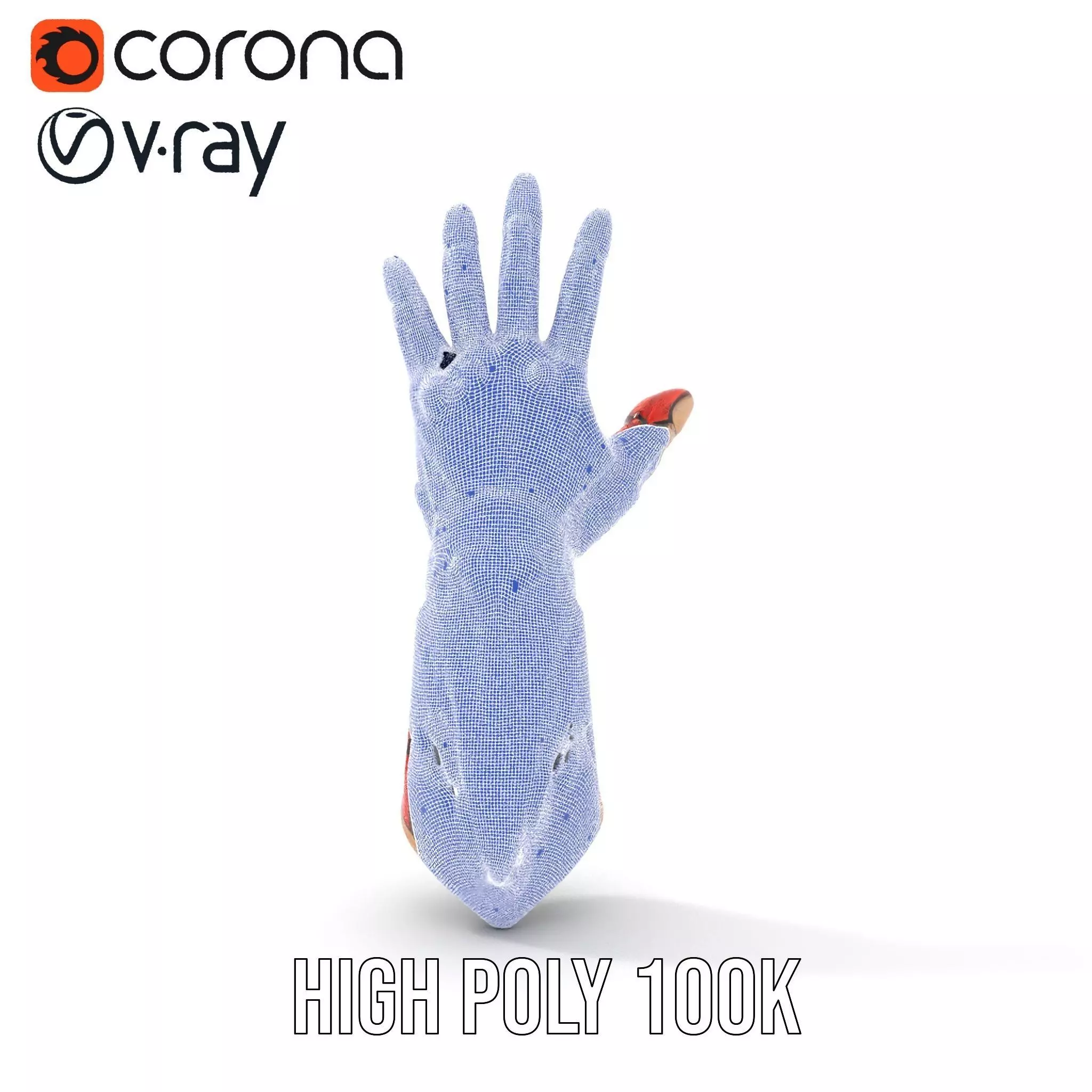 Futuristic Robotic Arm Model Pack with Articulated Fingers Low-poly 3D model_33