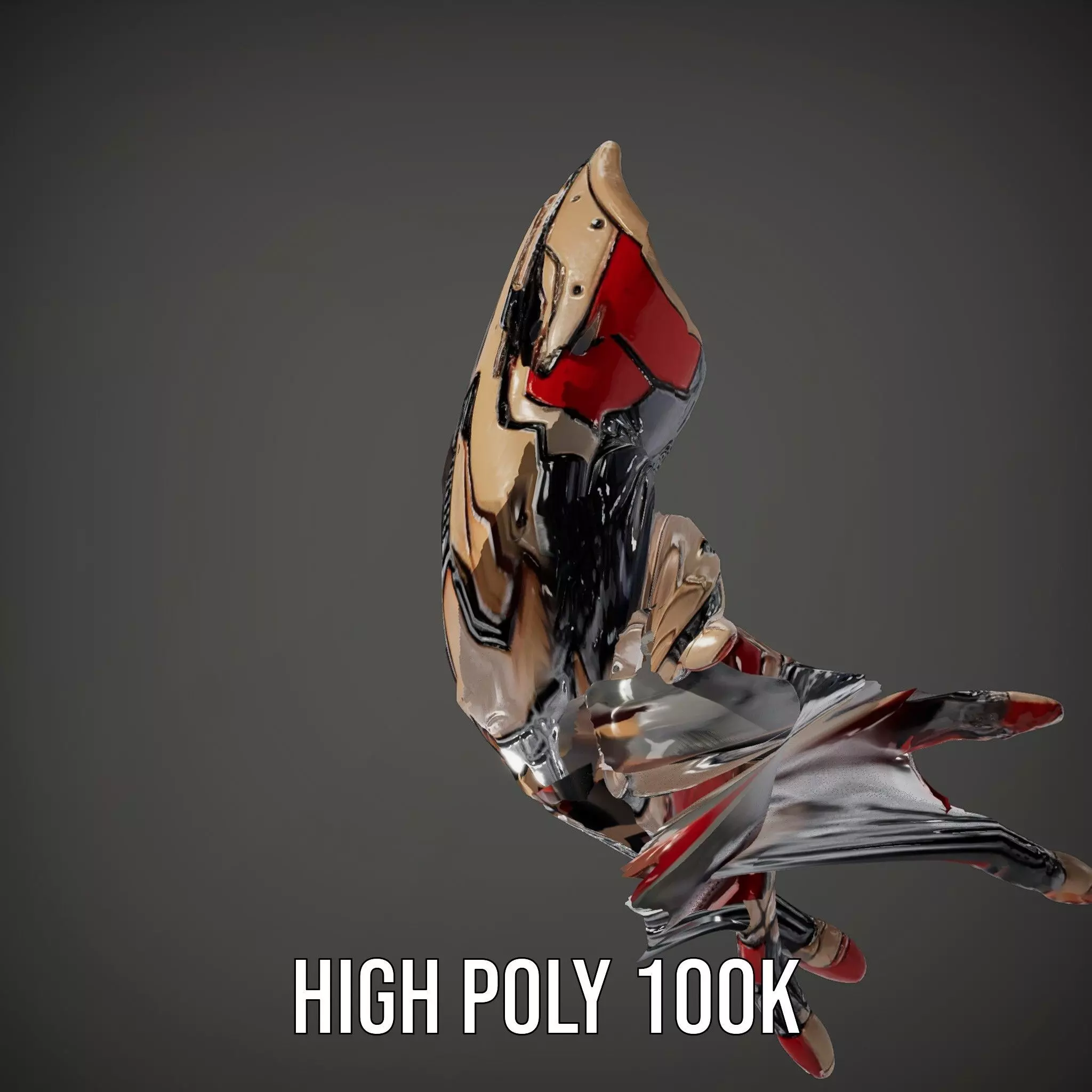 Futuristic Robotic Arm Model Pack with Articulated Fingers Low-poly 3D model_32