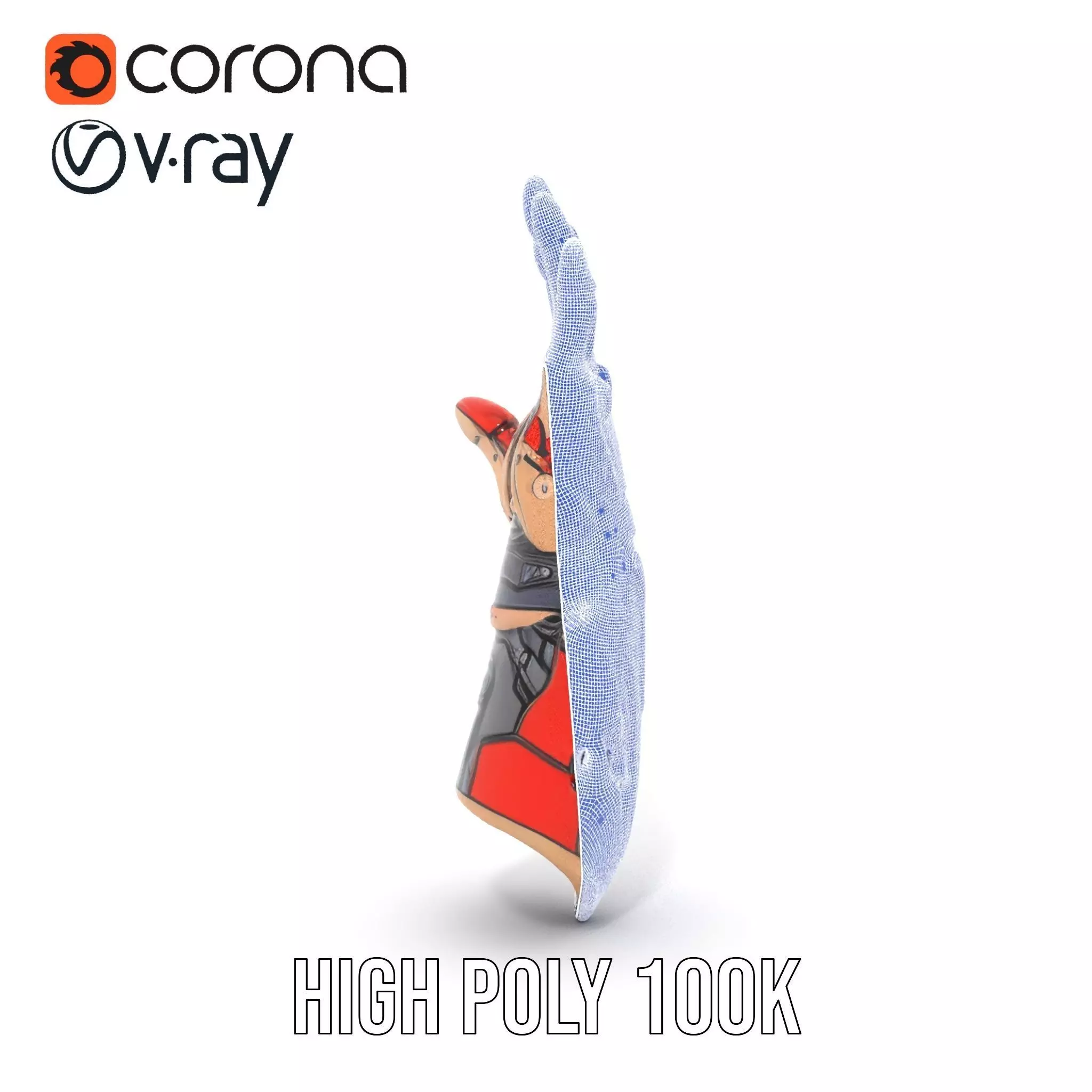 Futuristic Robotic Arm Model Pack with Articulated Fingers Low-poly 3D model_34