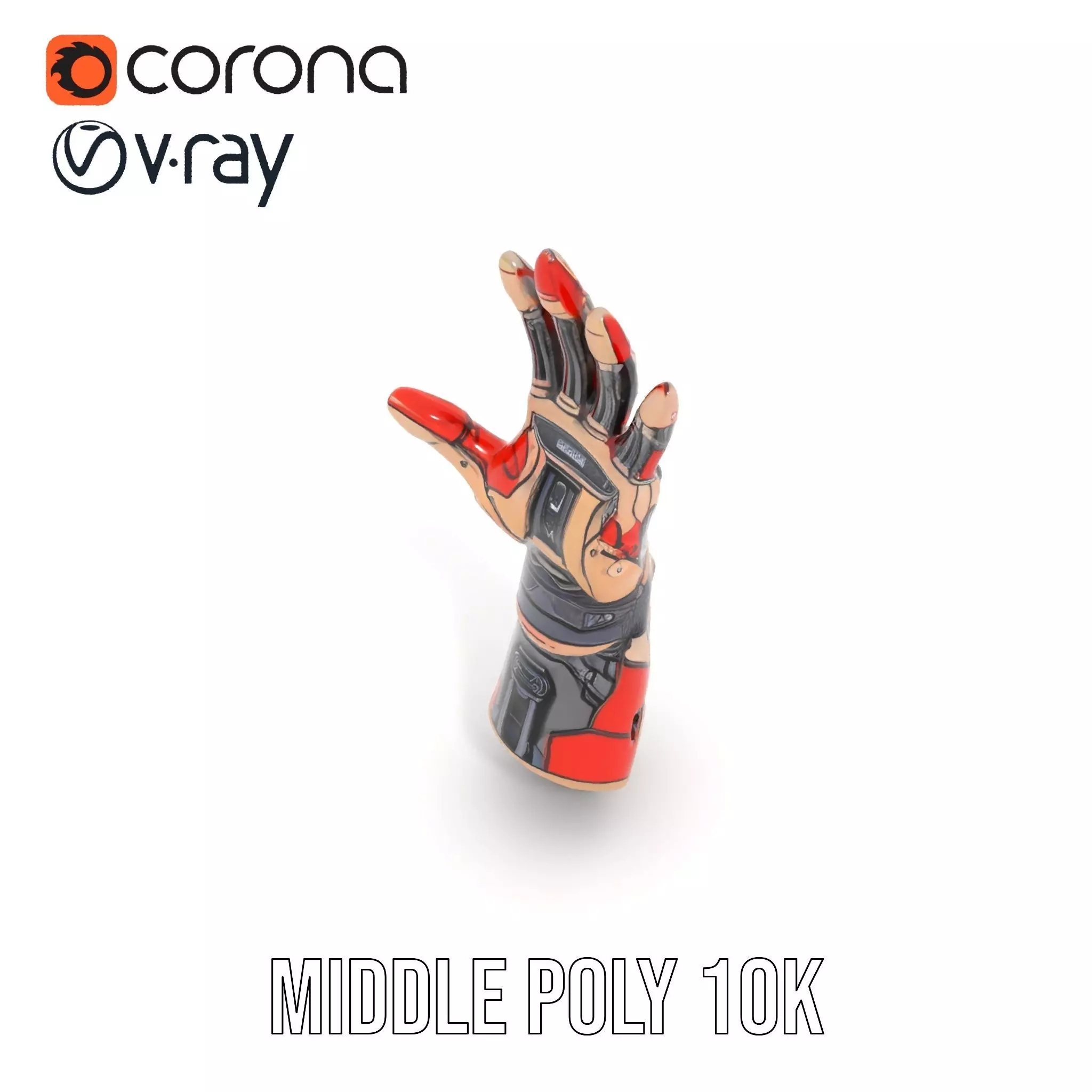 Futuristic Robotic Arm Model Pack with Articulated Fingers Low-poly 3D model_15