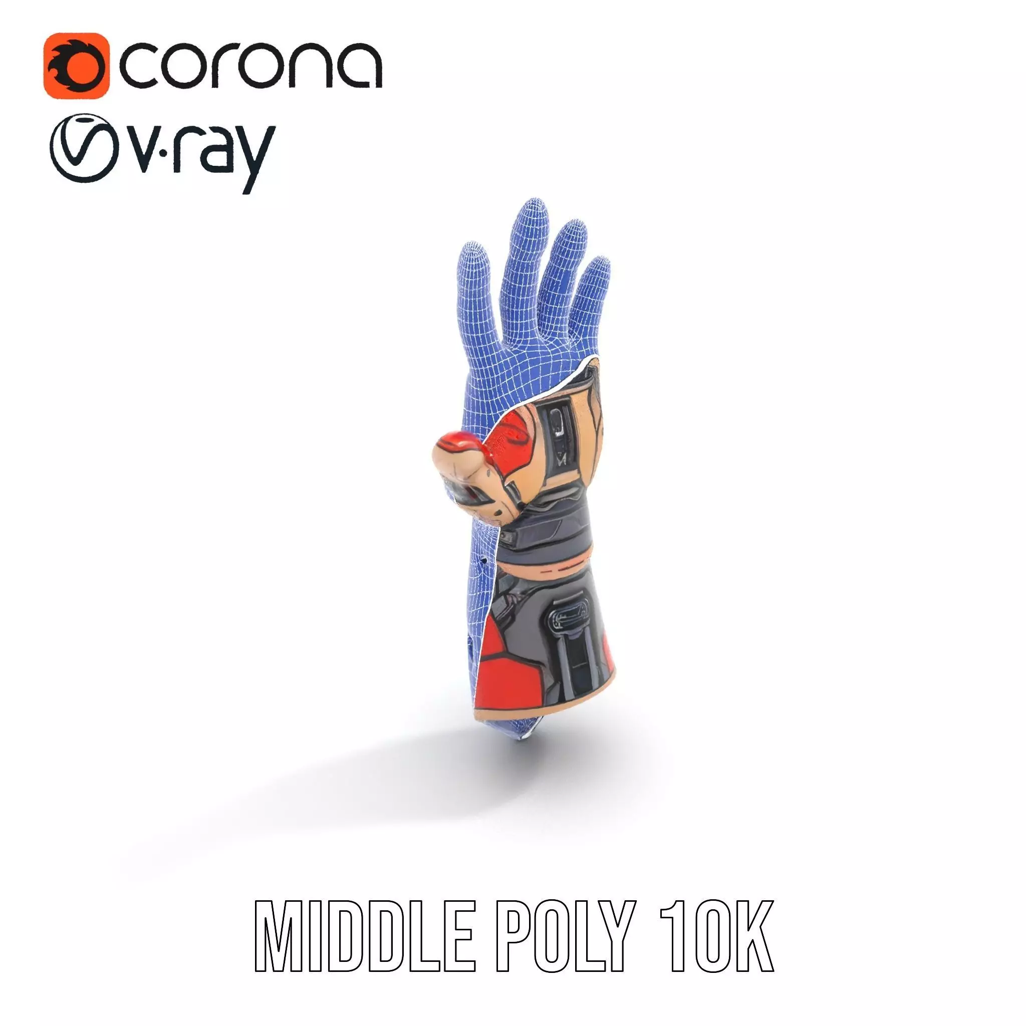 Futuristic Robotic Arm Model Pack with Articulated Fingers Low-poly 3D model_18