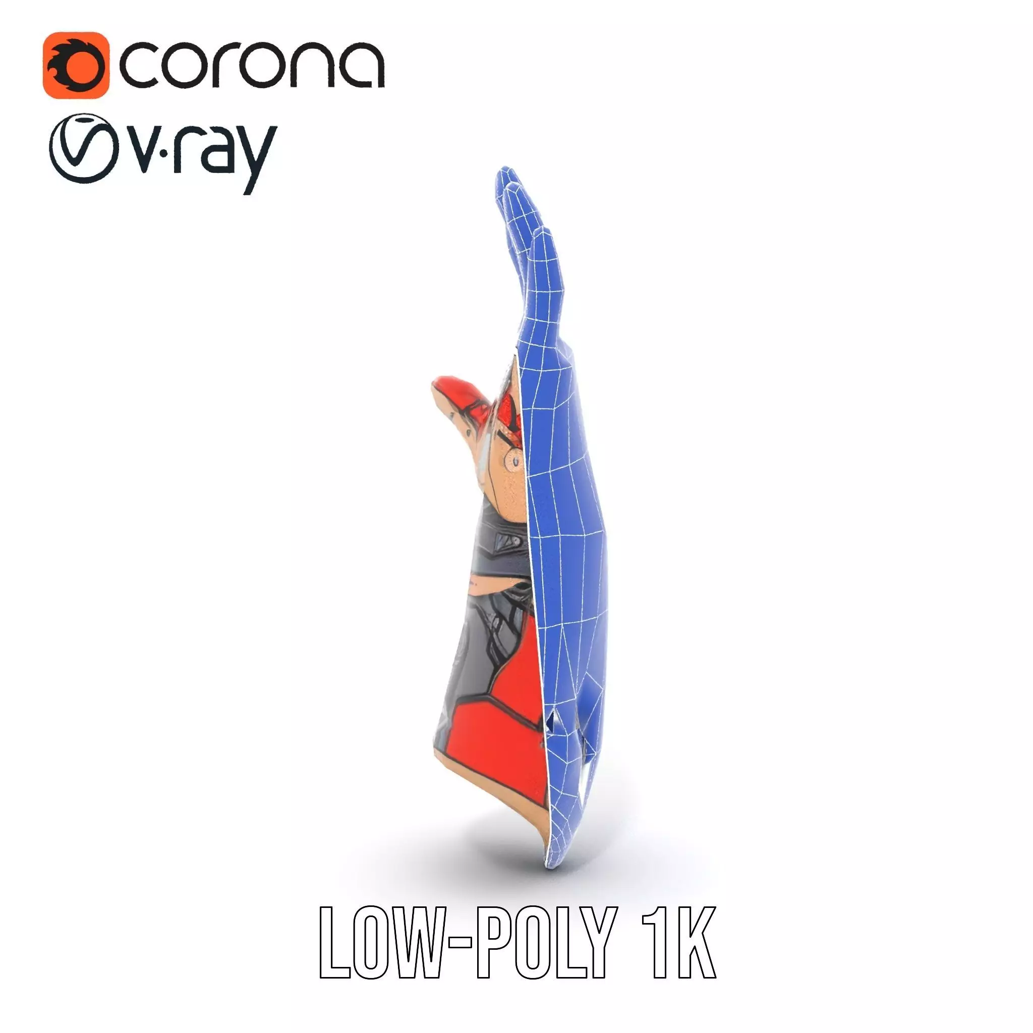 Futuristic Robotic Arm Model Pack with Articulated Fingers Low-poly 3D model_22