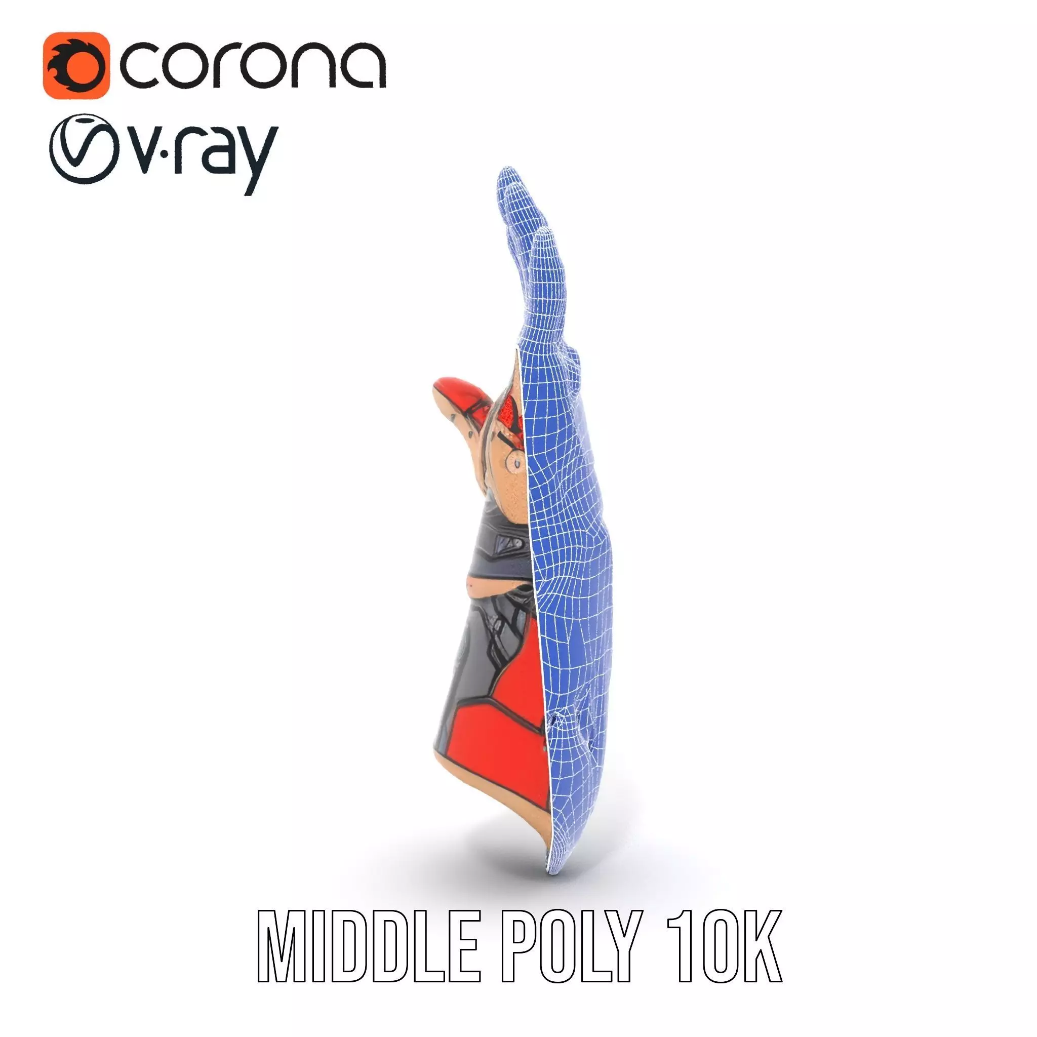 Futuristic Robotic Arm Model Pack with Articulated Fingers Low-poly 3D model_30